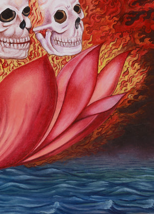 Wrathful Chamunda Thangka | The Fierce Goddess of Tantric Rites