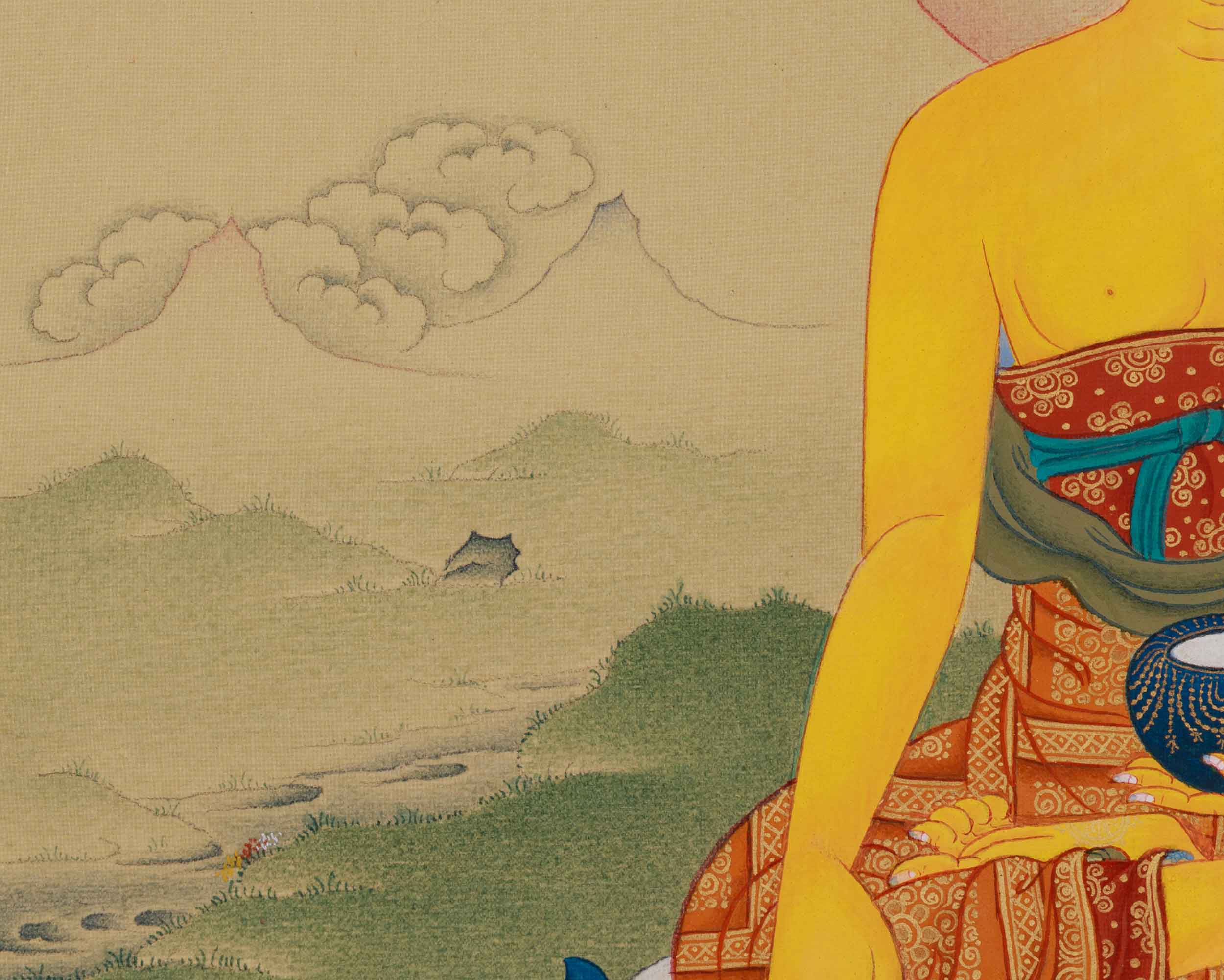 Hand-Painted Thangka Of Shakyamuni Buddha | Buddhist Thangka