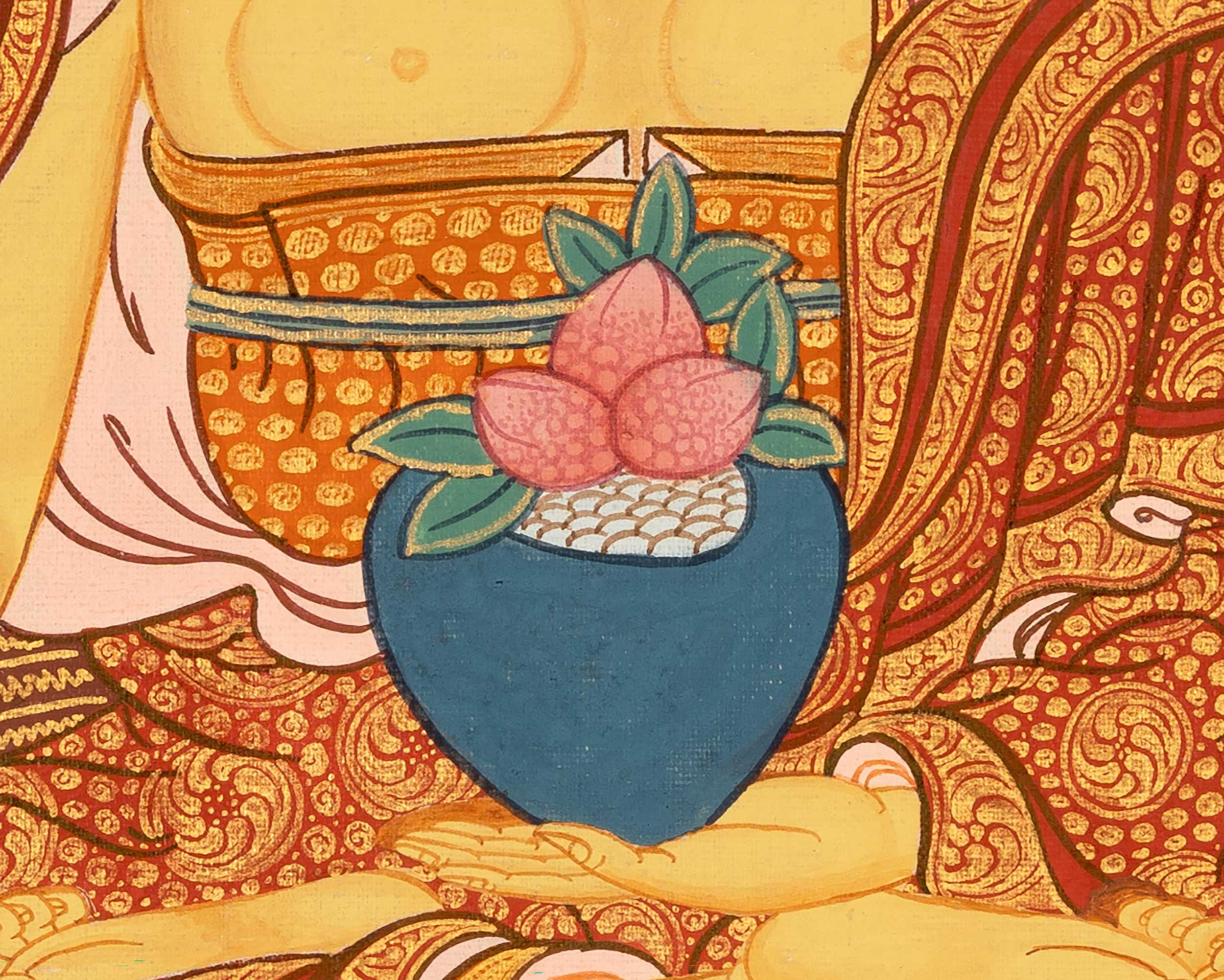 Small Size Shakyamuni Buddha Thangka | Original Tibetan Buddhist Religious Painting |