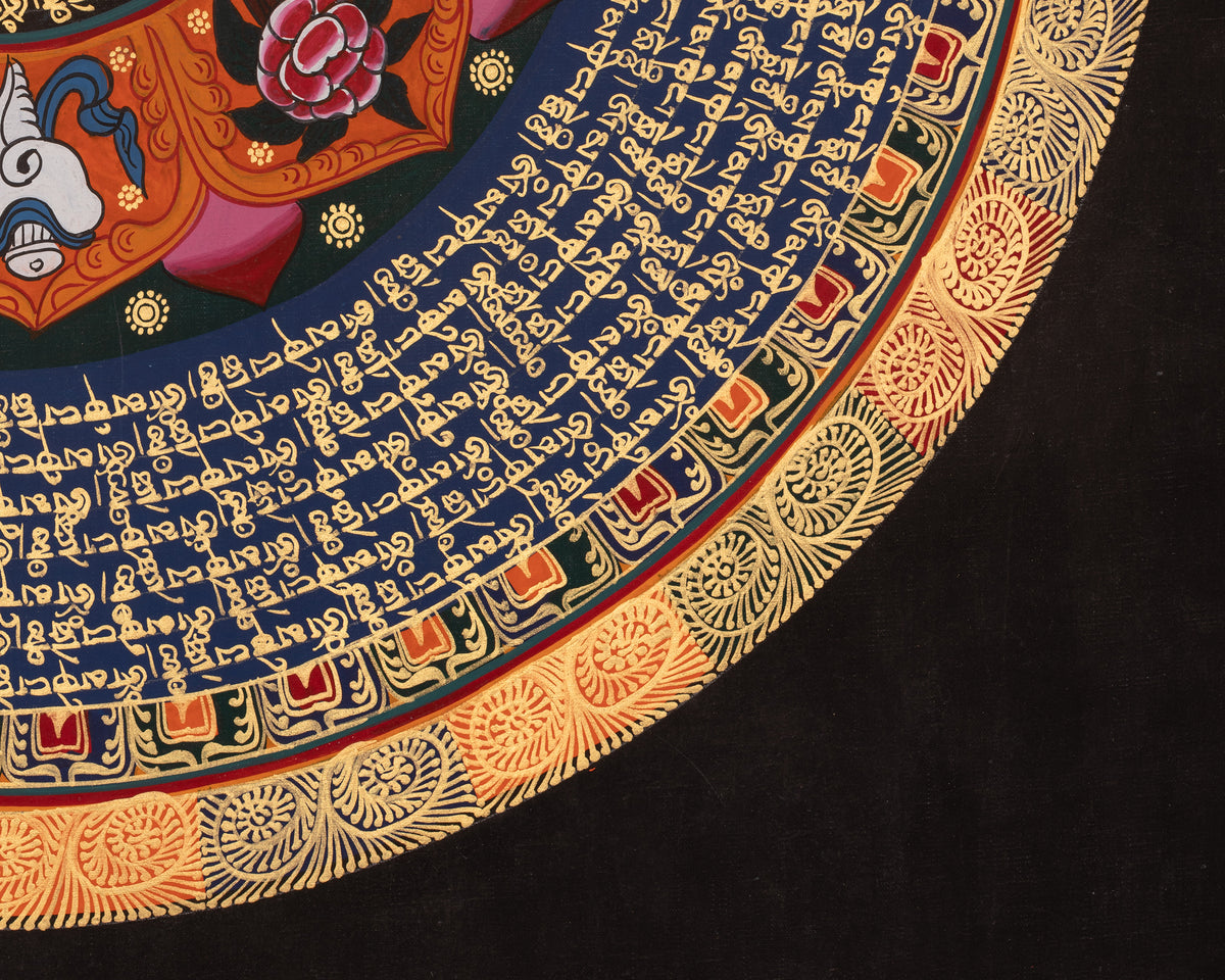 Mantra Mandala Himalayan Art | Traditional Buddhist Artwork | Buddhist Visual Thangka