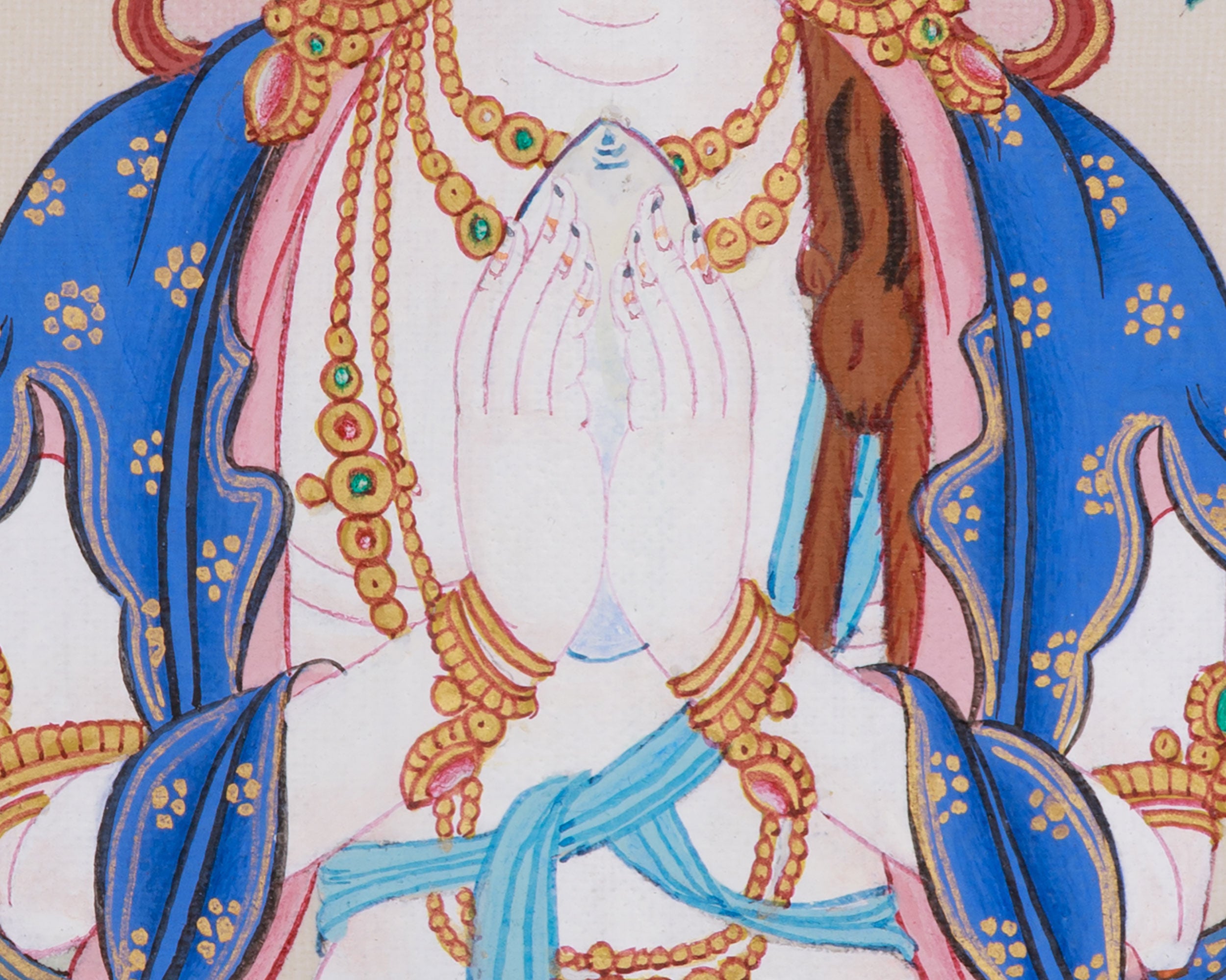 Hand-Painted Four-Armed Chenrezig Thangka | Bodhisattva of Infinite Compassion