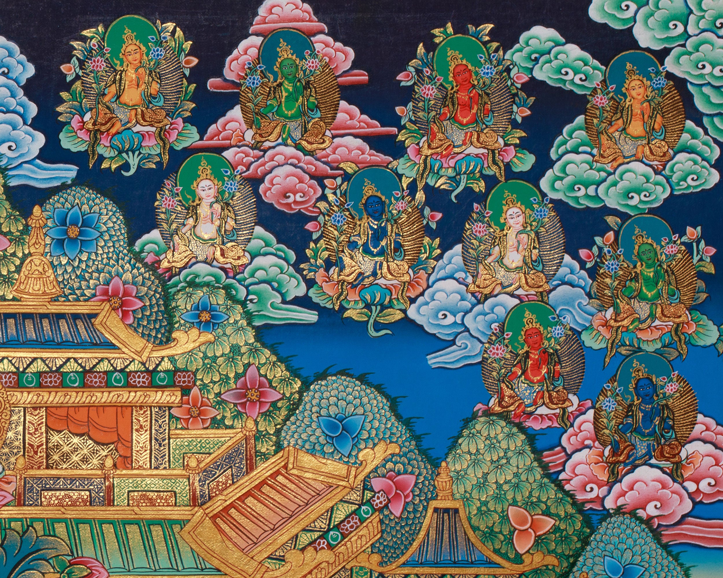 Turquoise Pure Land of Green Tara | Divine Realm of the Swift-Acting Bodhisattva of Compassion & Protection