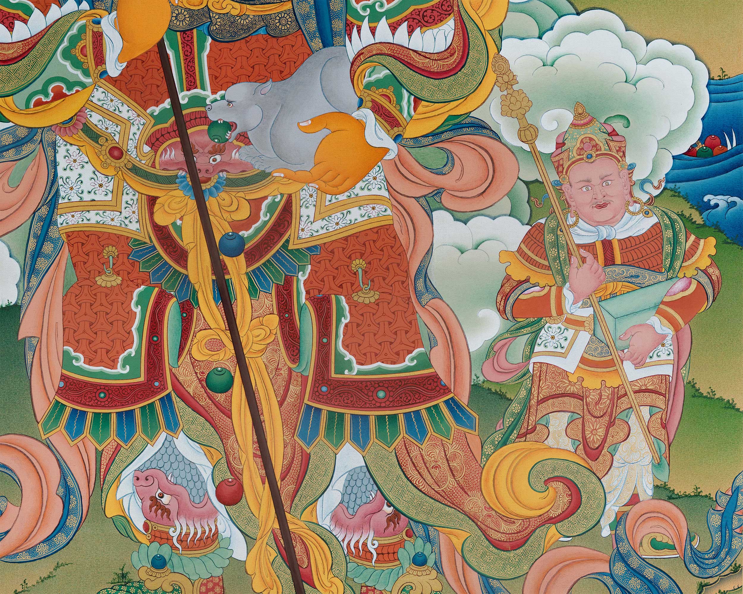 Vaishravana, Guardian of the North Print | Spiritual Protector and Symbol of Wealth
