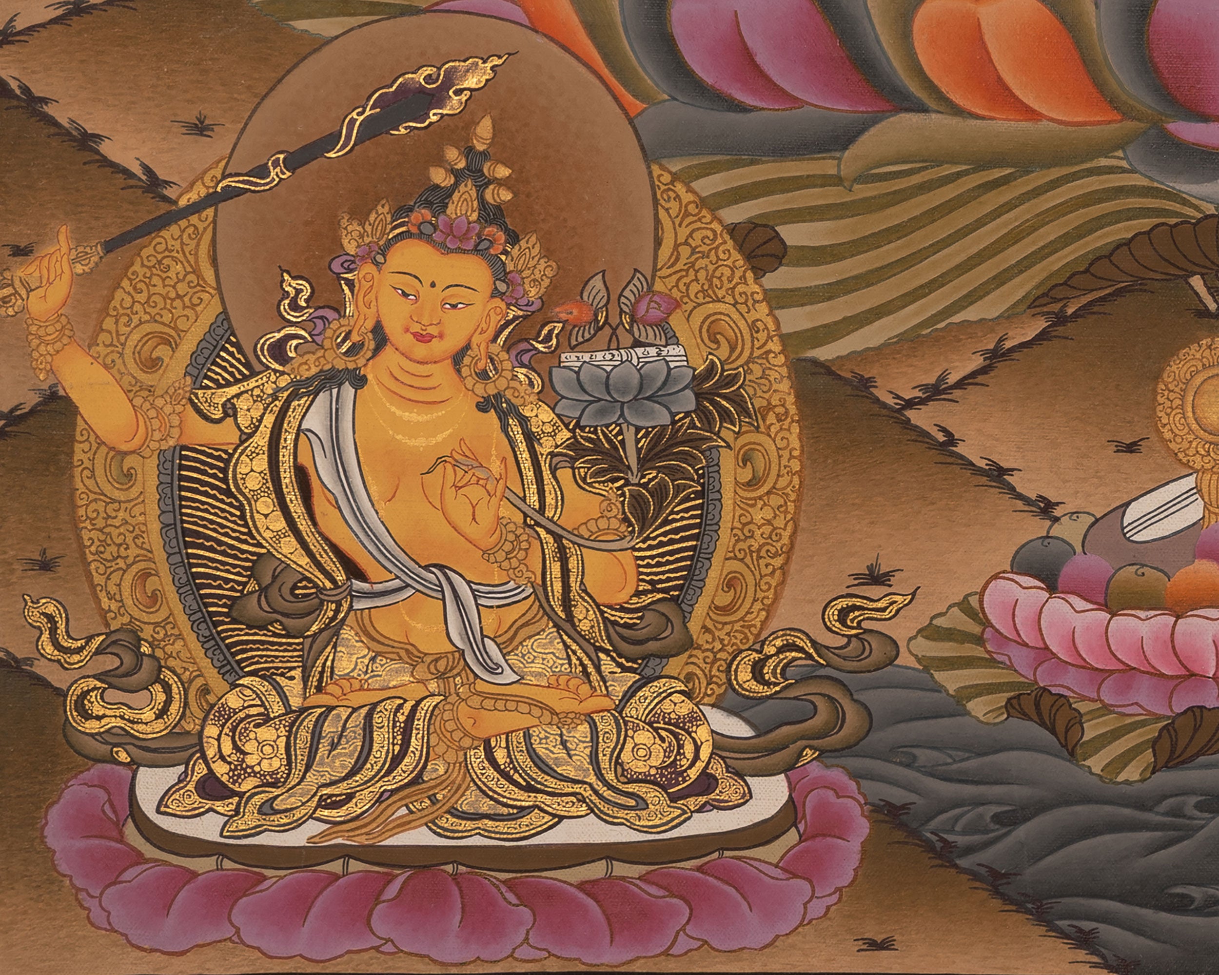 4Armed Chengrezig Thangka | Traditional Buddhist Painting