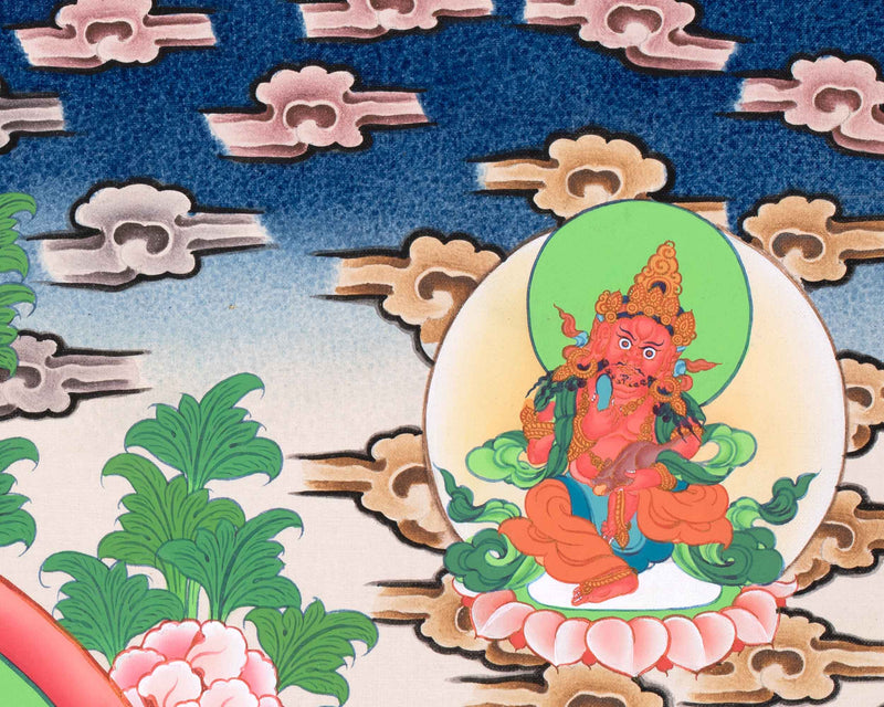 5 Dzambhala Thangka Painting | Lords Of Wealth | Art For Wealth and Abundance
