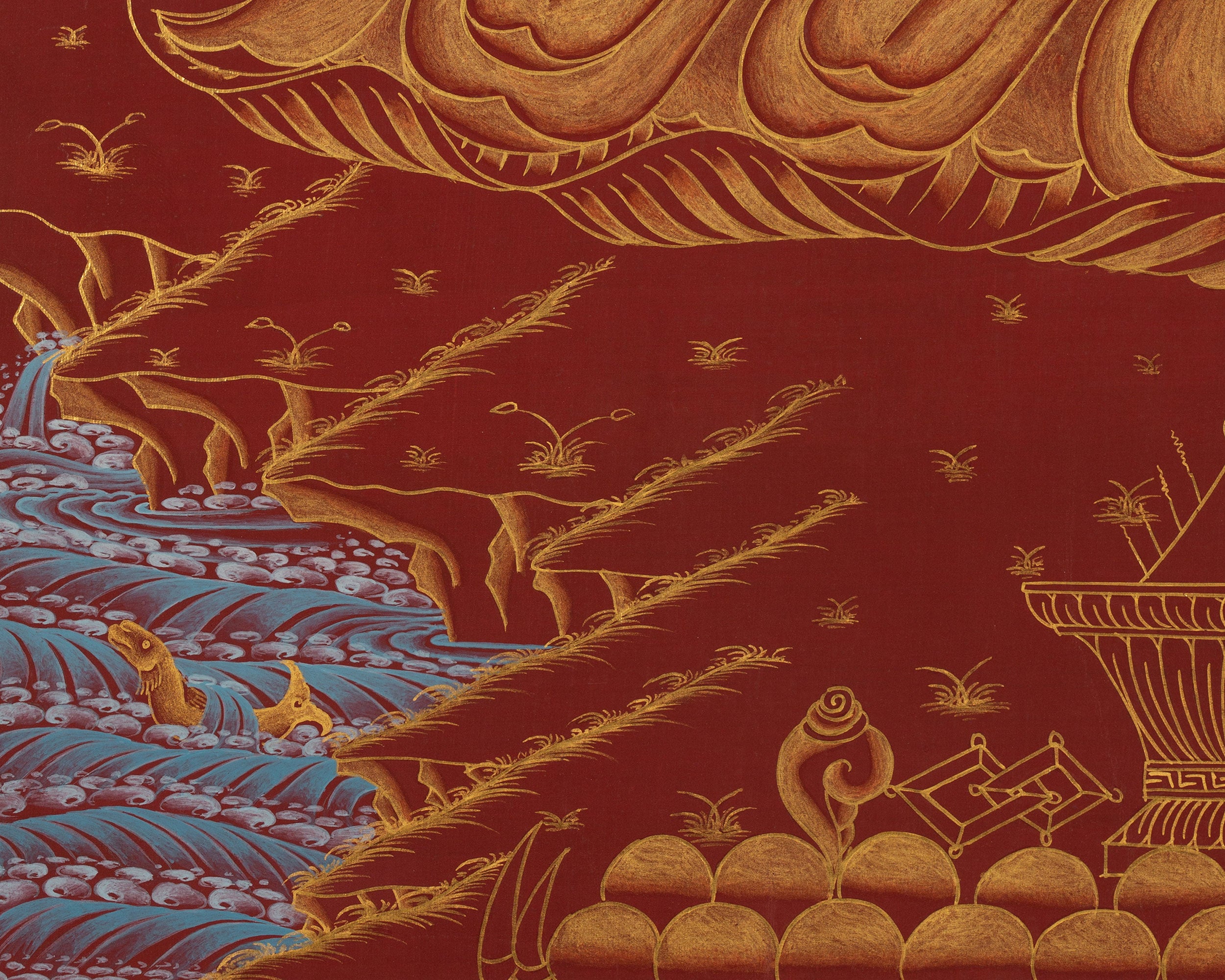 Buddha Amitayus Thangka | 24k Gold High Quality Art | Religious Painting