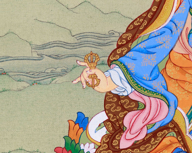 The Lotus Born Master's Thangka | Guru Rinpoche Artwork | Guru Padmasambhava Thangka