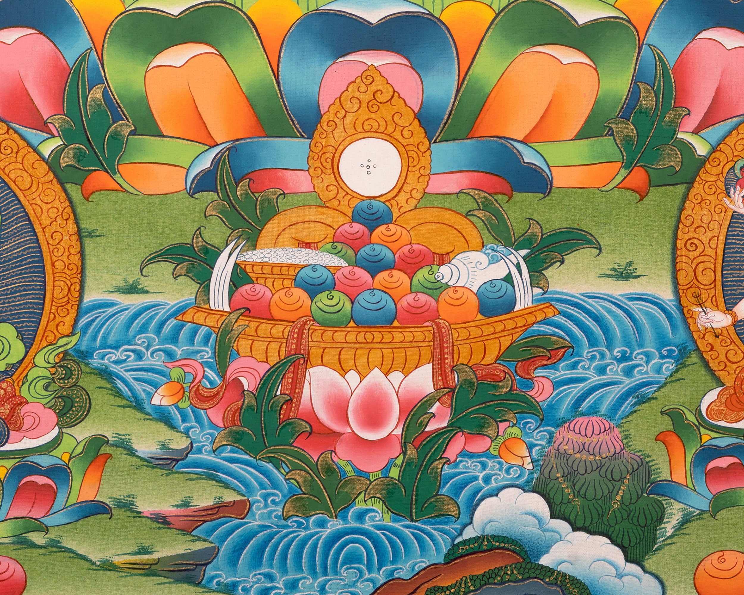 Thangka of Longevity Deity White Tara | Tibetan Goddess of Healing