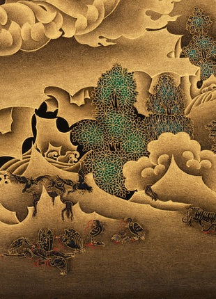 Extra-ordinary Sakya Mahakala Thangka in Gold