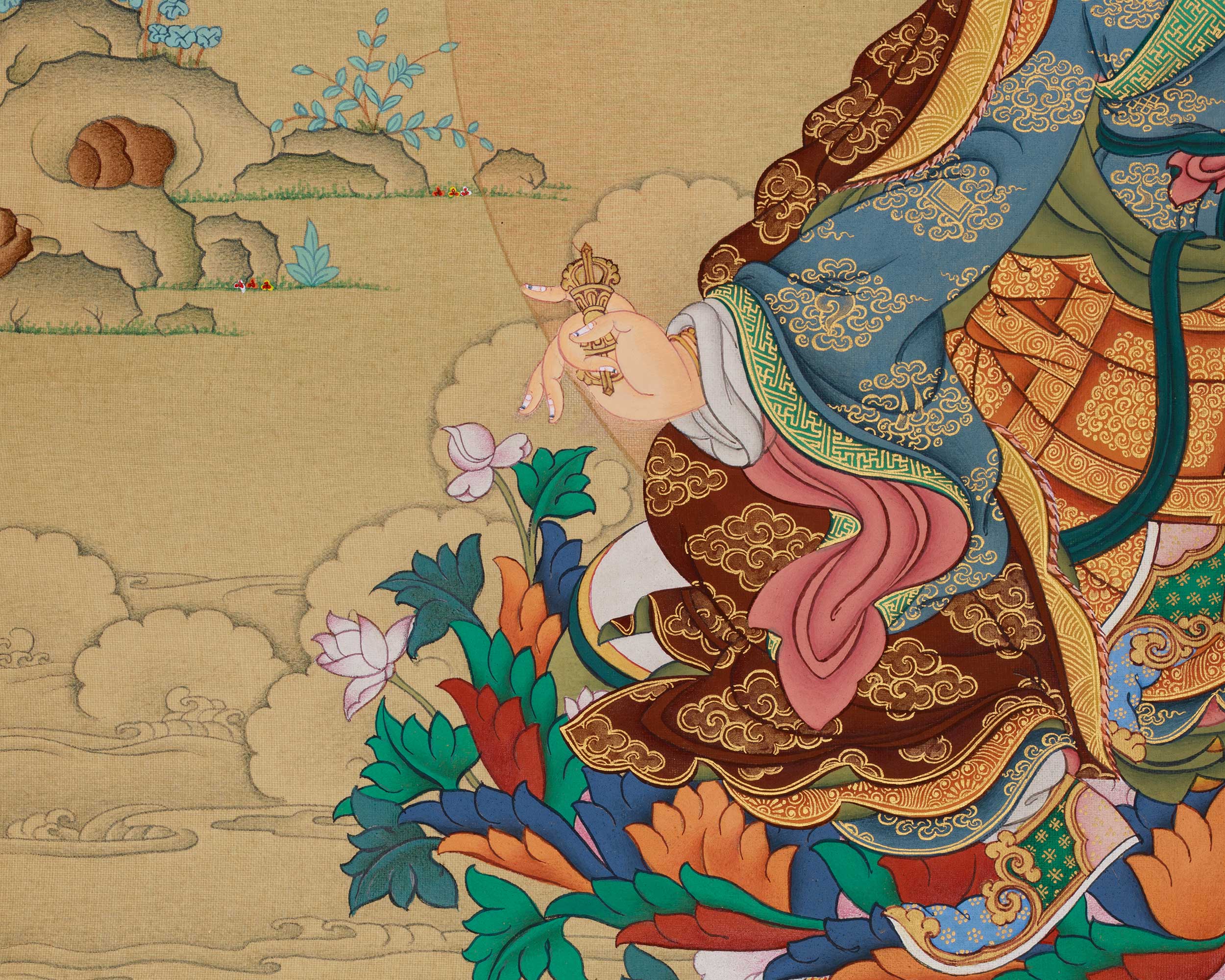 Lotus-Born Master Padmasambhava Thangka | The Tantric Guru of Wisdom and Protection