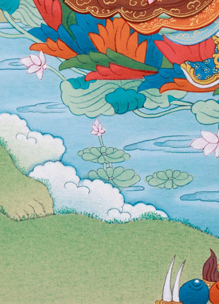 Guru Rinpoche Thangka: Free Brocade