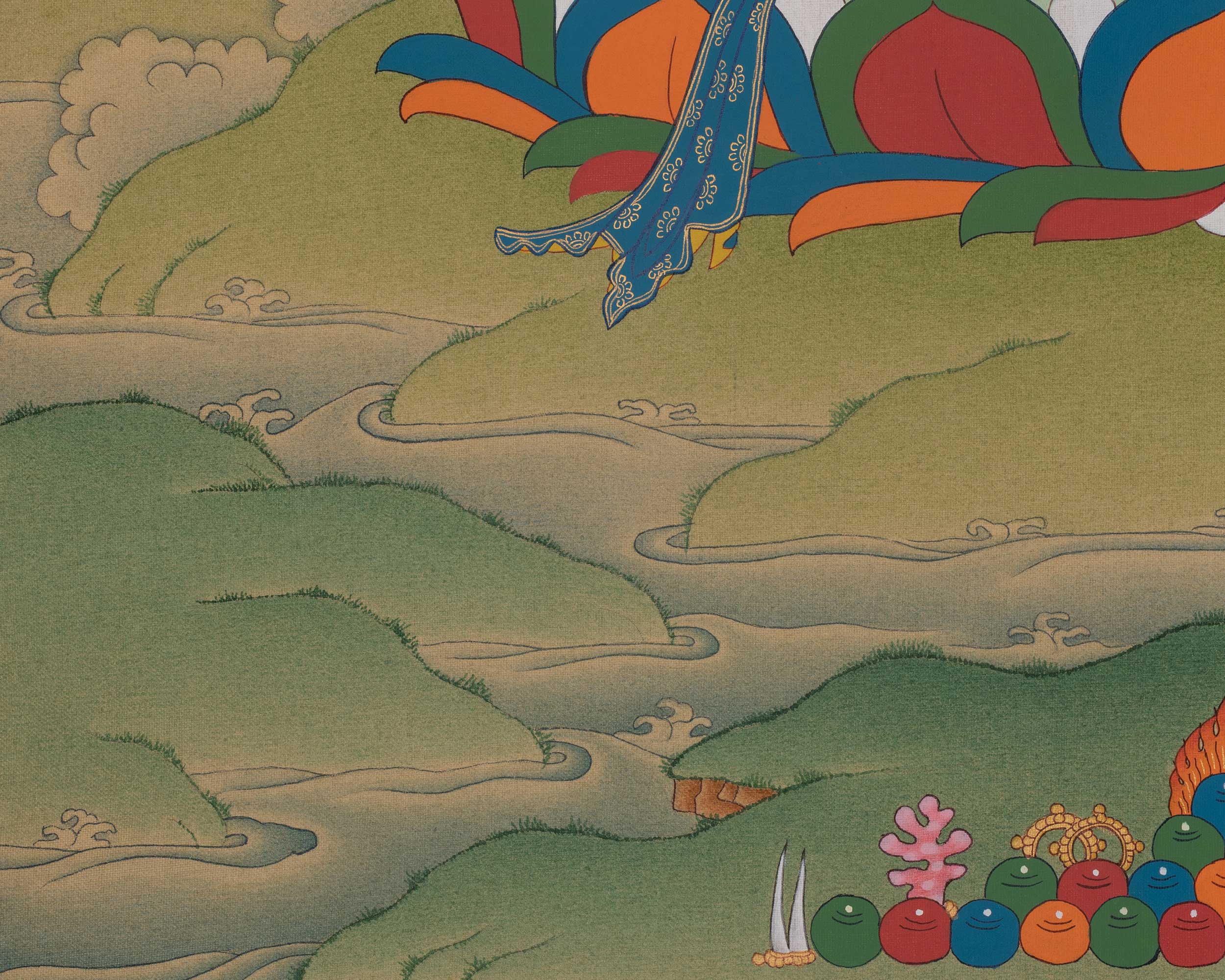 Manjushri Sacred Thangka | Sword of Wisdom Artwork | Jampalyang Art