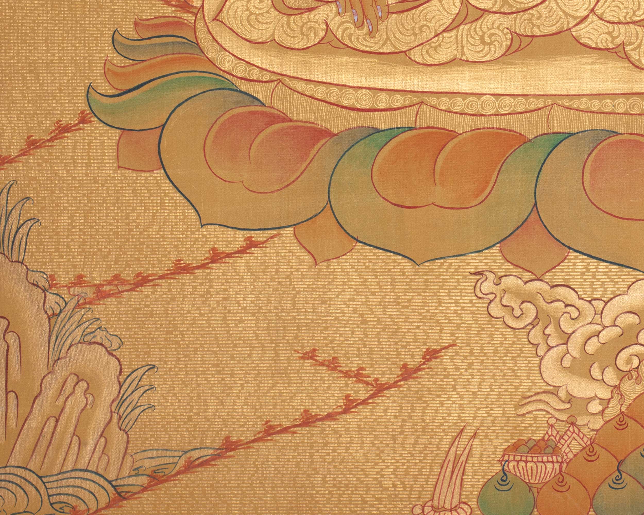 Gold Shakyamuni Buddha Thangka | Himalayan Art