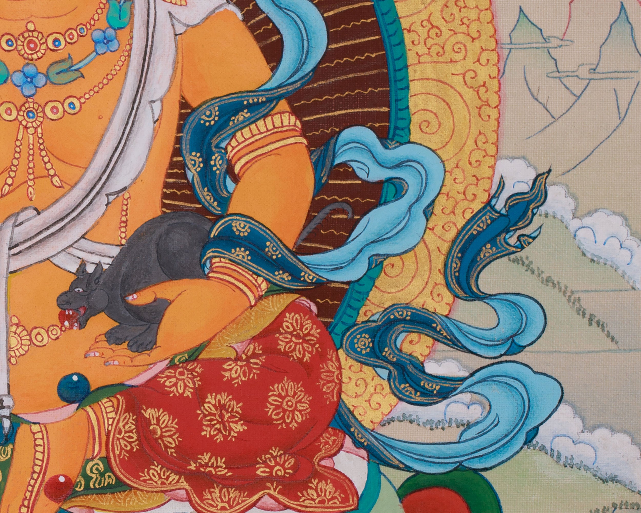 Thangka of Dzambhala | The Buddha of Wealth, Prosperity, and Abundance