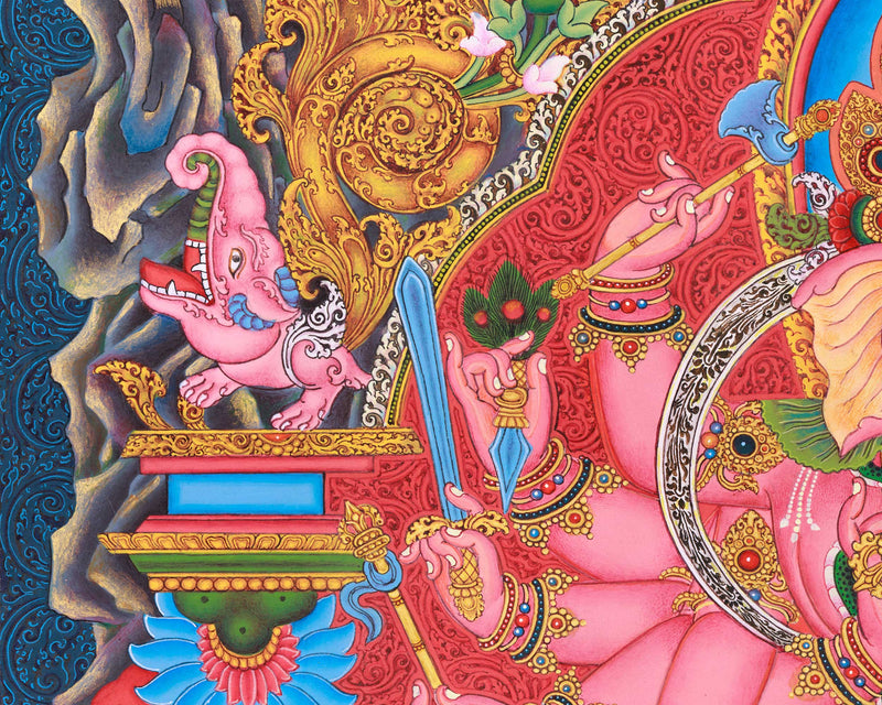 Ganesh Thangka Print for Abundance | Traditional Ganapati Artwork | Spiritual Gift Ideas