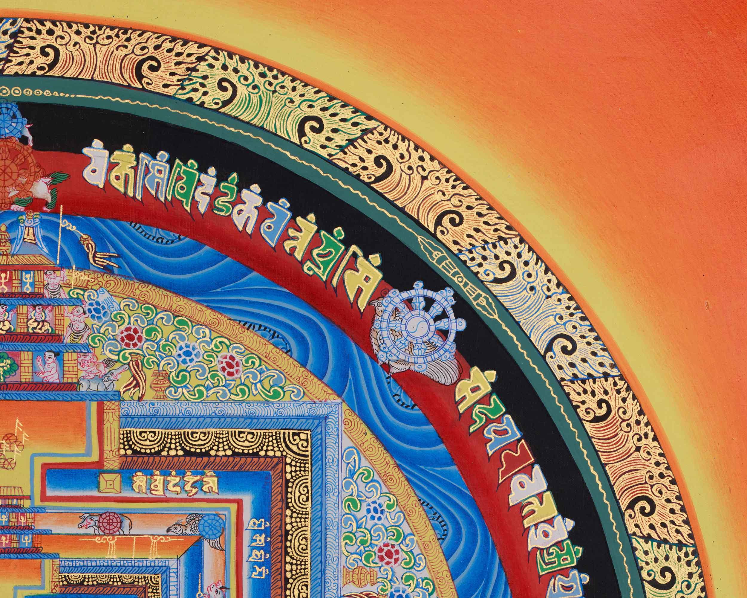 Buddhist Kalachakra Mandala Painting | Wheel of Time Thangka