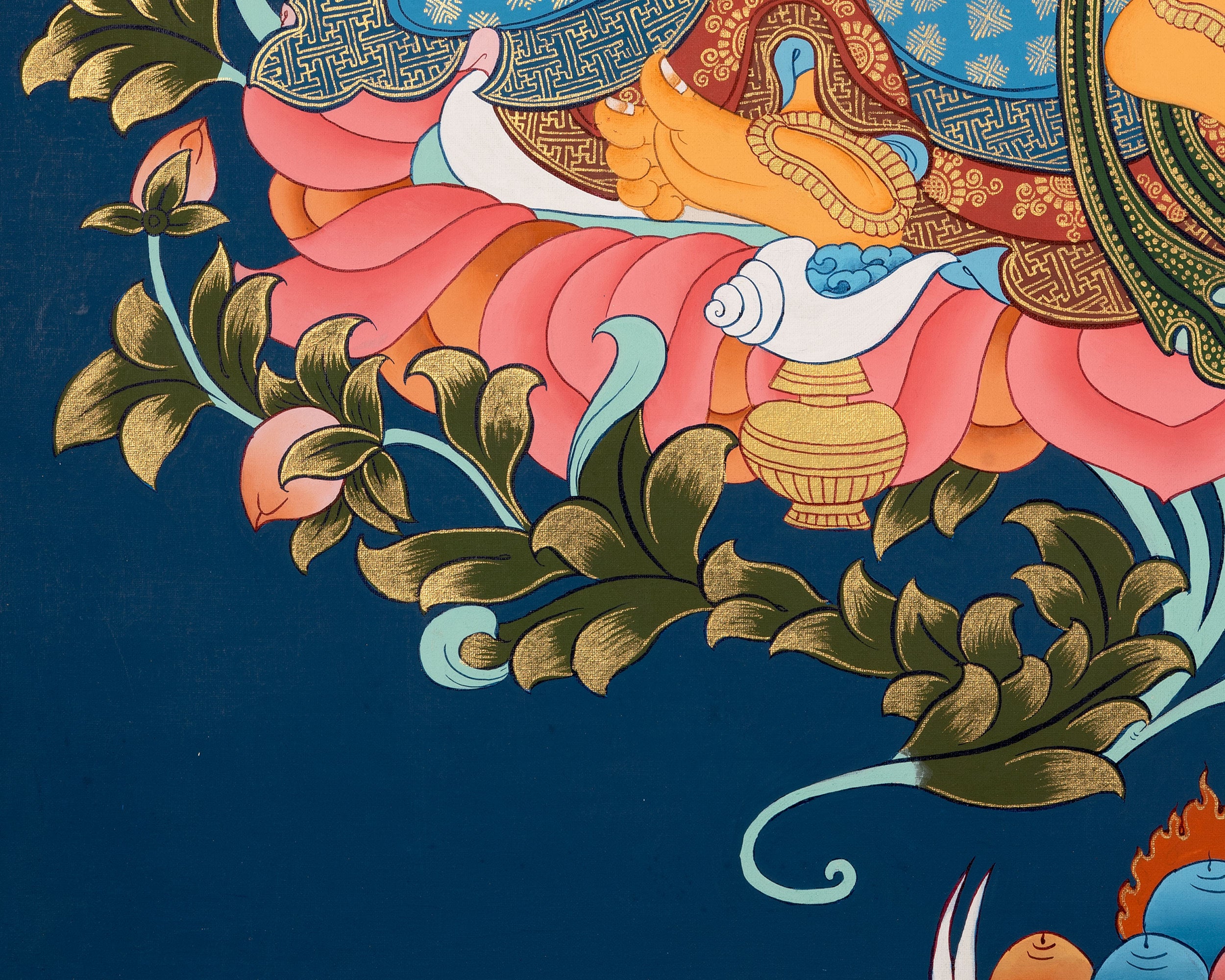 Dzambala Kubera Thangka | Buddhist Wealth Deity | Wall Decors