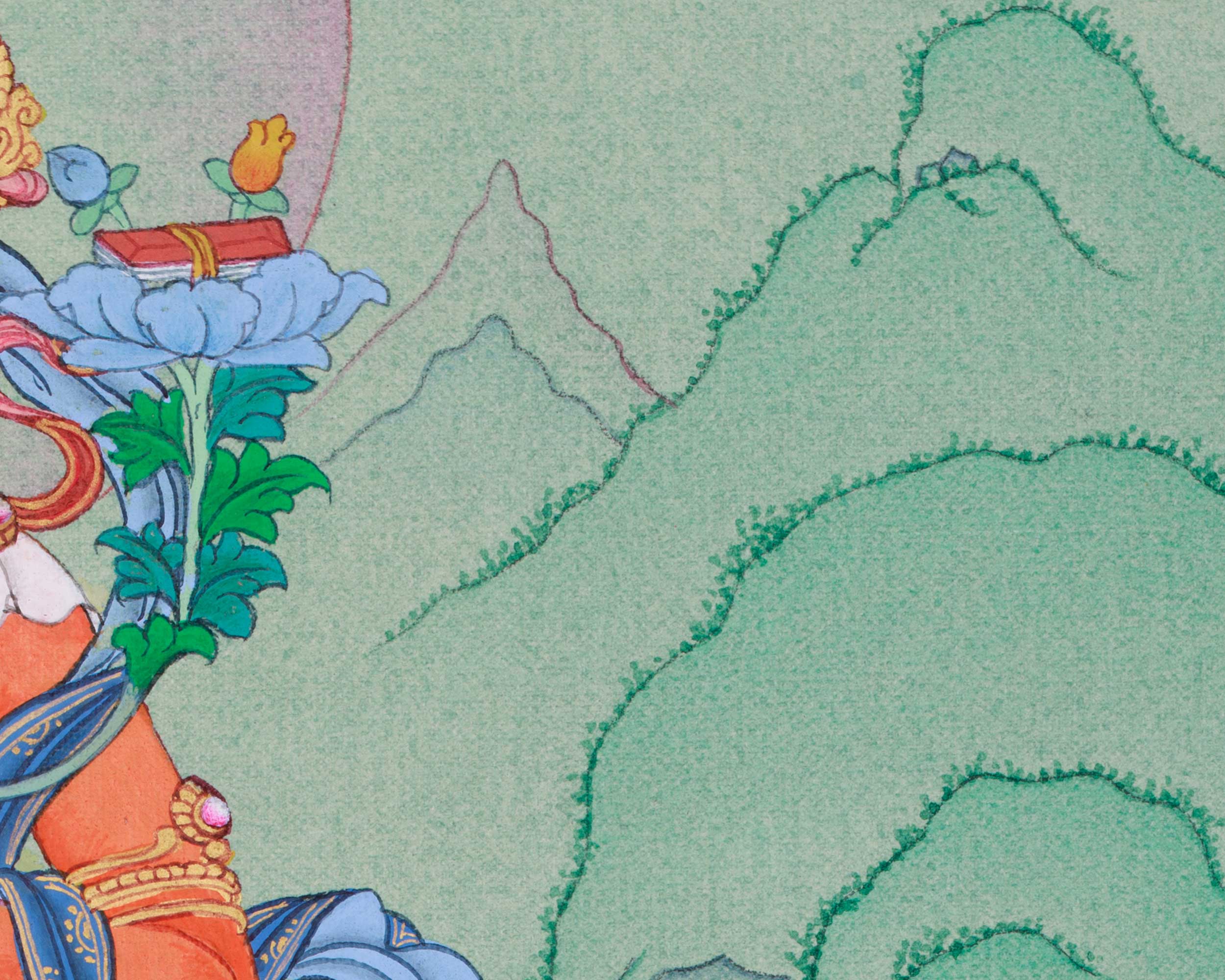 Vajrayana Deity Manjushri Thangka | Bodhisattva of Wisdom