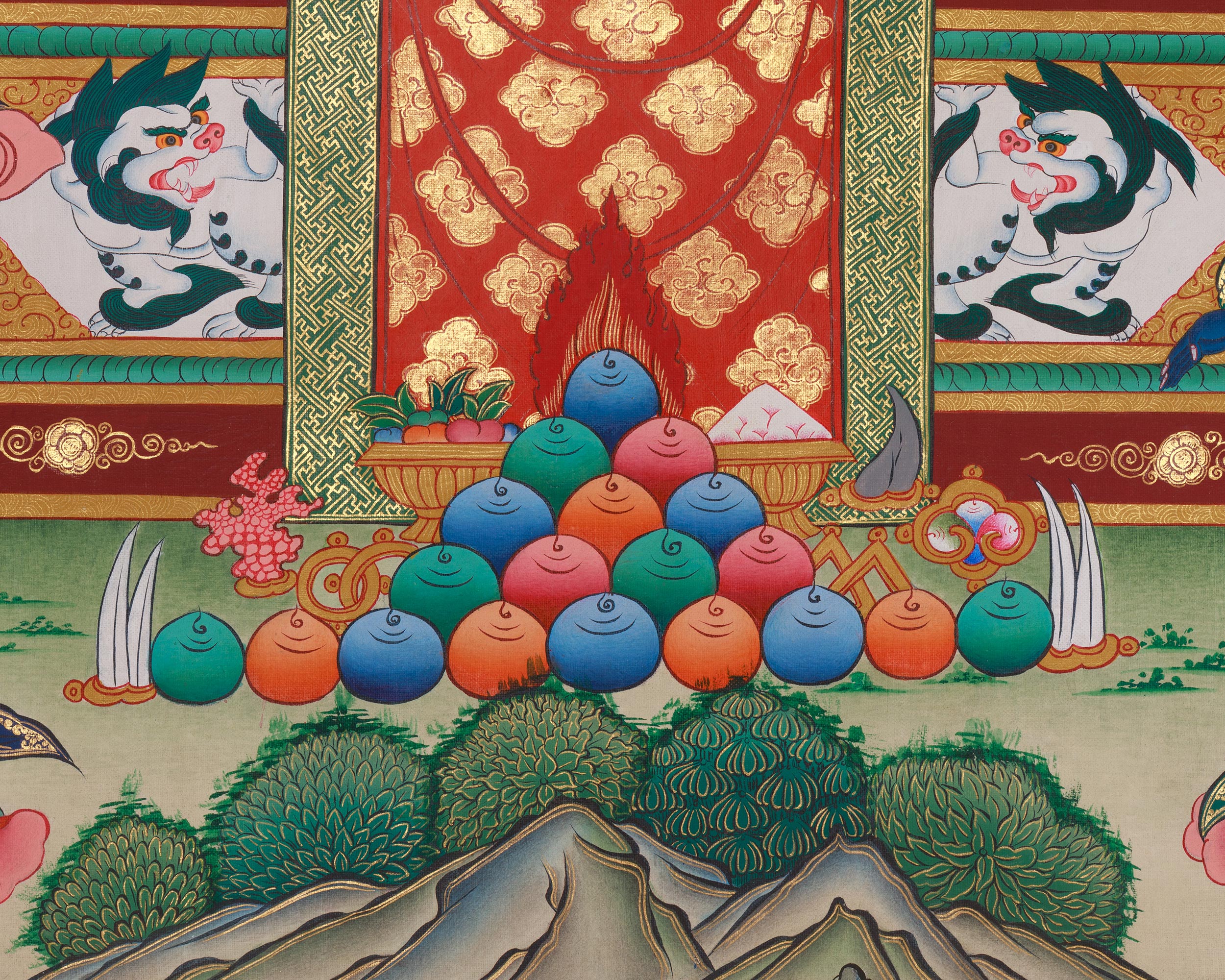 Infinite Light Amitabha Buddha With Bodhisattva Thangka | Pure Land Buddha