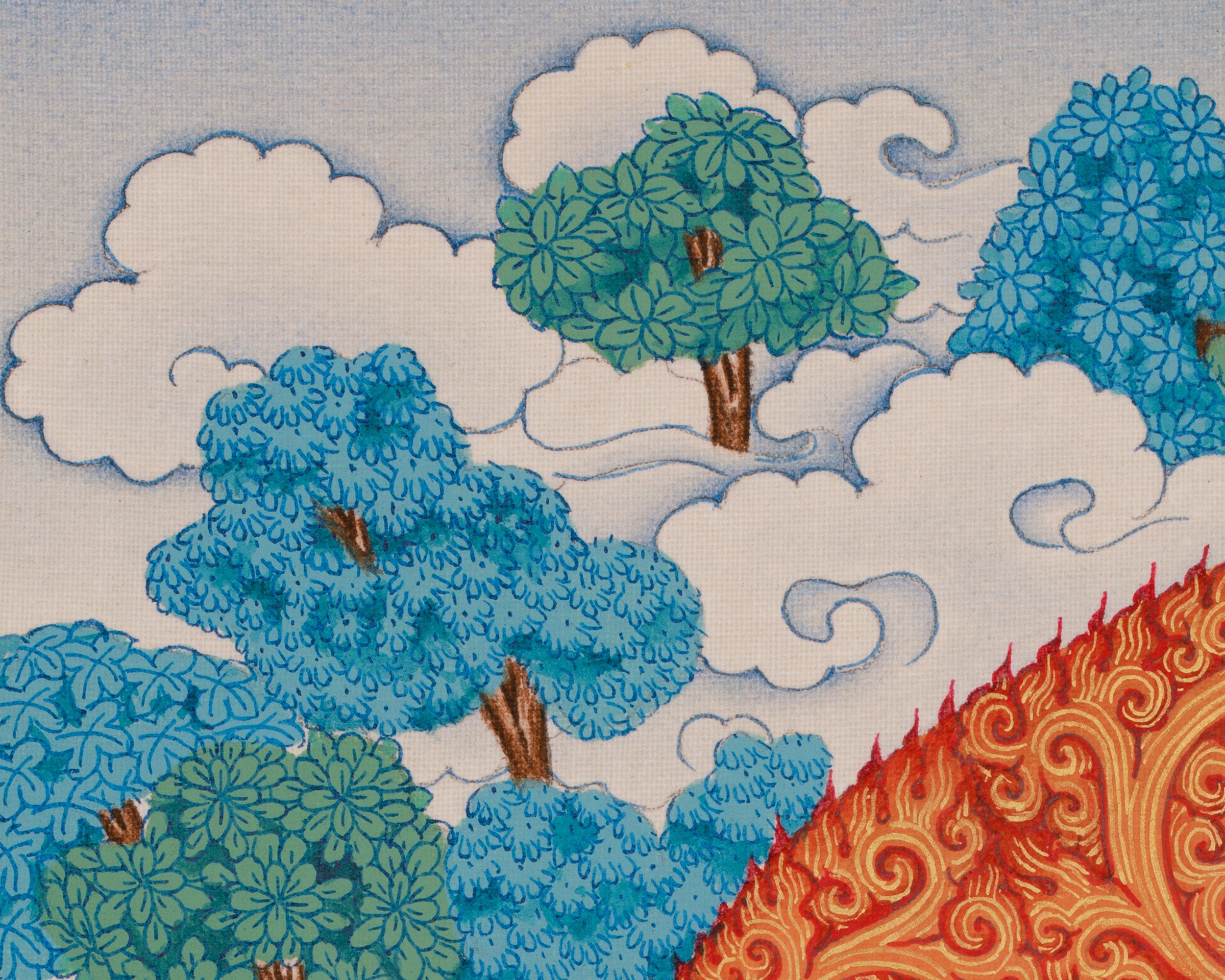 Prosperity Deity White Mahakala Thangka | The Benevolent Protector