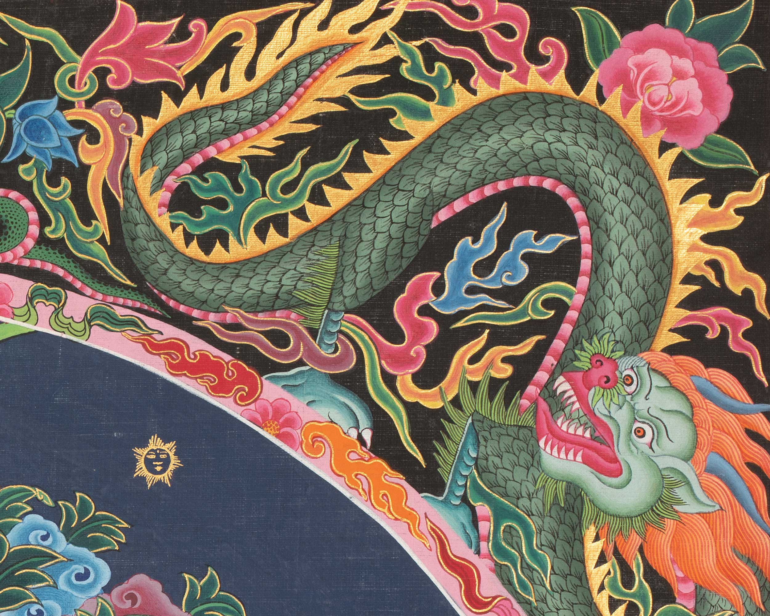4 Armed Chengrezig Thangka | Buddhist Newari Art Style from Kathmandu Nepal