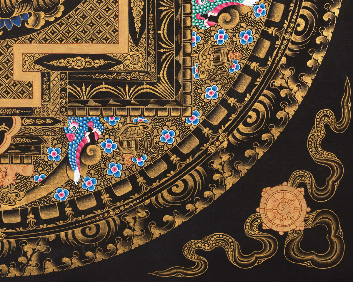 Arya Tara Mandala Thangka Painting | Original Hand Pained Art For Good Luck | Tibetan Wall Decoration Thangka Painting