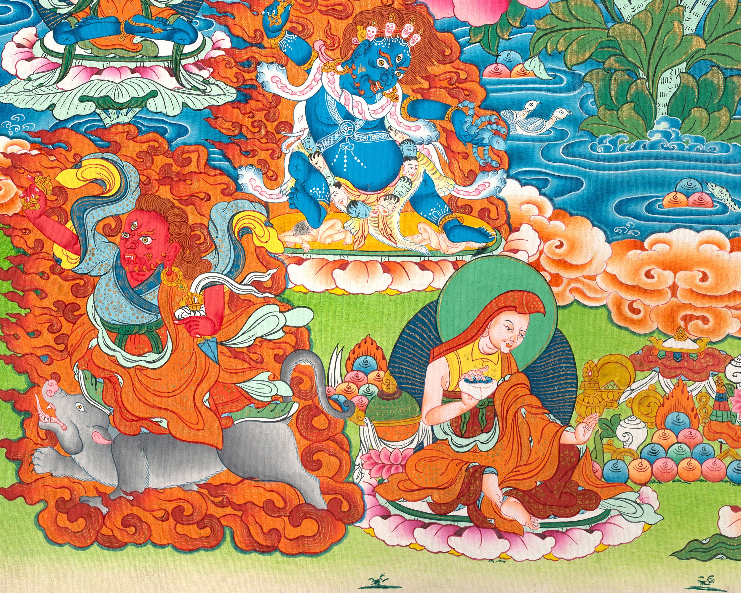 Thangka of Eight Manifestations of Guru Padmasambhava | Second Buddha of Tibet