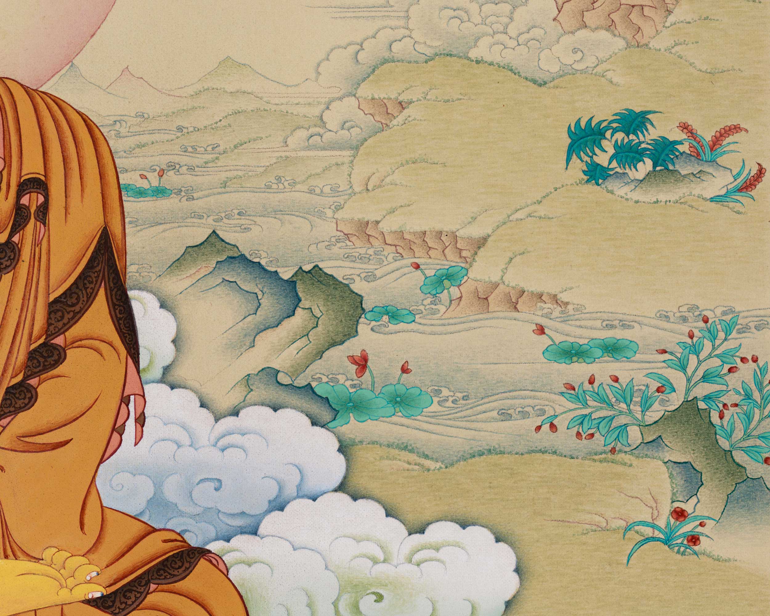 Divine Serenity: Exceptionally Beautiful Shakyamuni Thangka