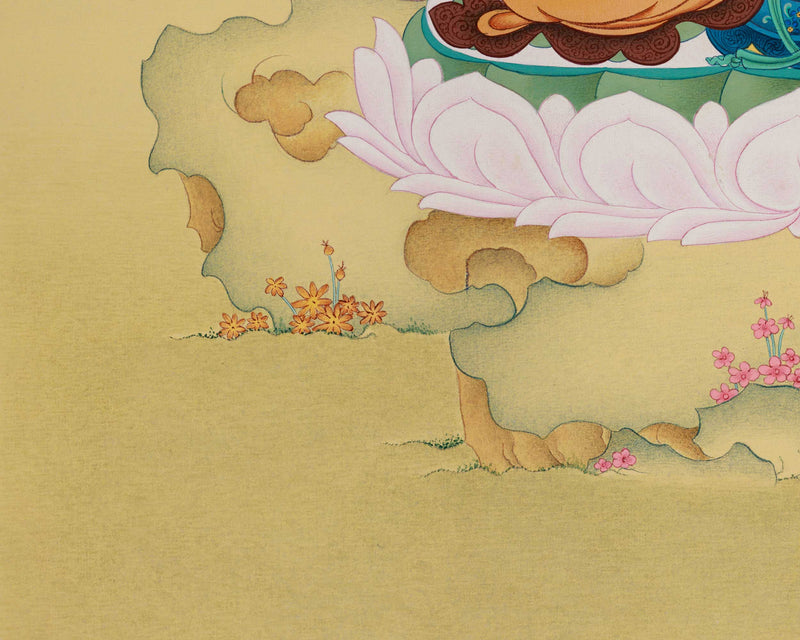 Four-Armed Chenresig Thangka | Bodhisattva Of Compassion | Religious Enlightenment Art