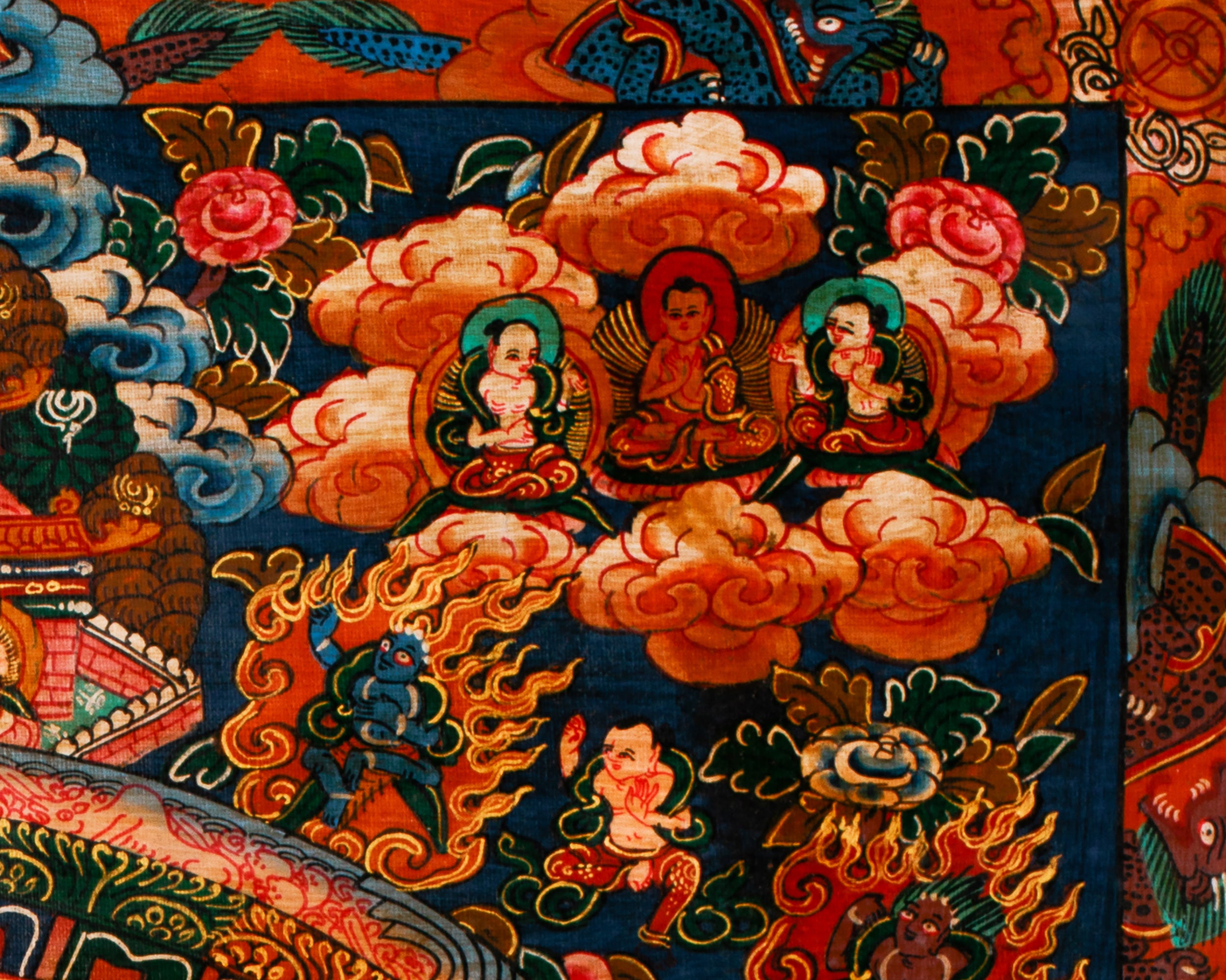 Dipankara (Buddha of Past) Mandala Thangka | Celestial Beings