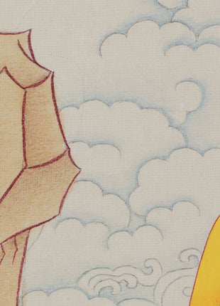 9-Inches Shakyamuni Buddha Thangka | Hand-Painted with Natural Stone Colors and 24K Gold