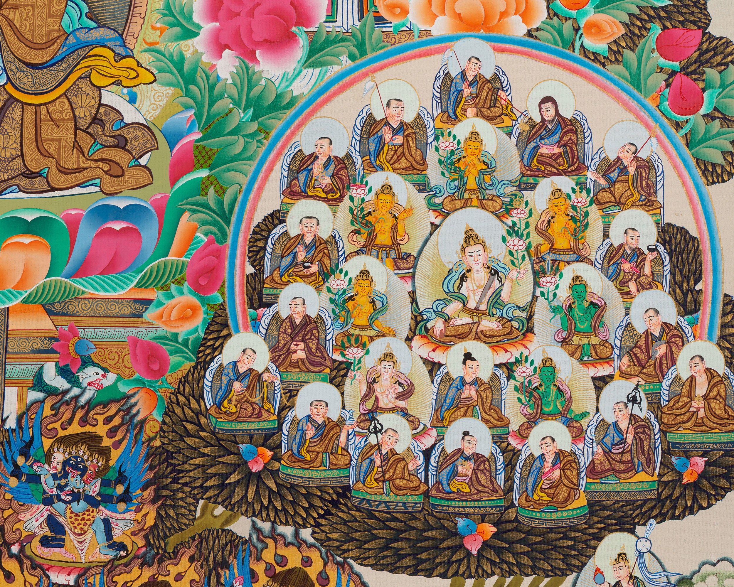 Guru Rinpoche Lineage Tree | Large Thangka Painting