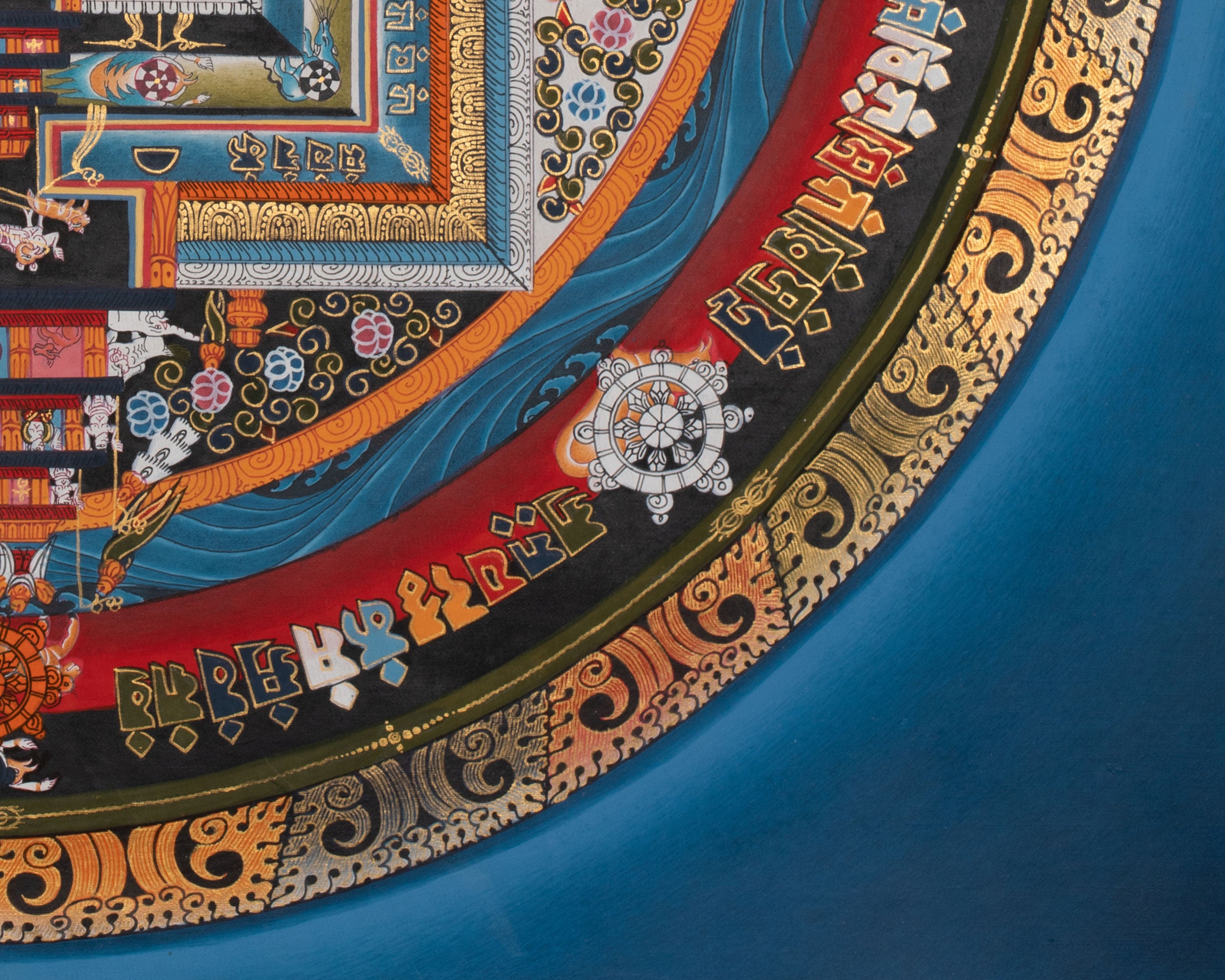 Kalachakra Mandala Thangka | Sacred Wheel of Time | Mandala with 24K Gold Detailing