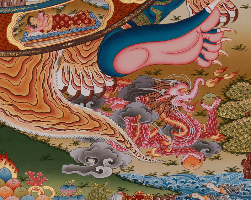 Buddhist Wheel of Life Thangka Print | Detailed Representation of Samsara and Enlightenment