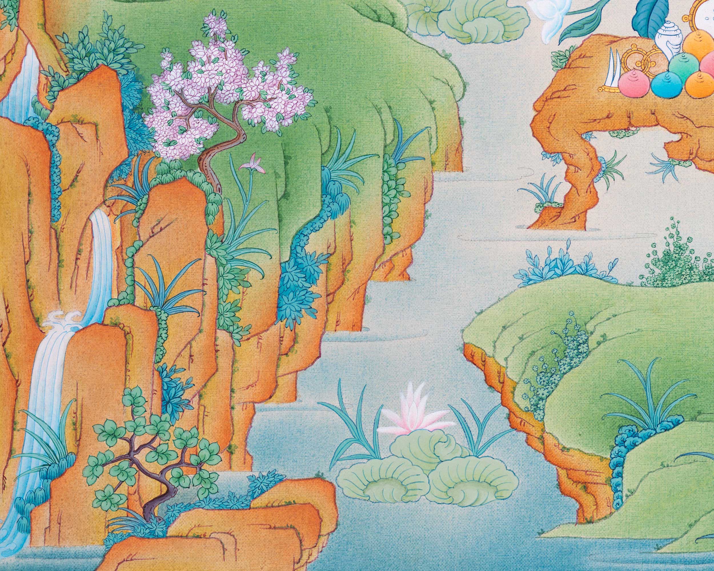 Green Tara Goddess Thangka | Hand-Painted Mother Tara Thangka For Mindfulness