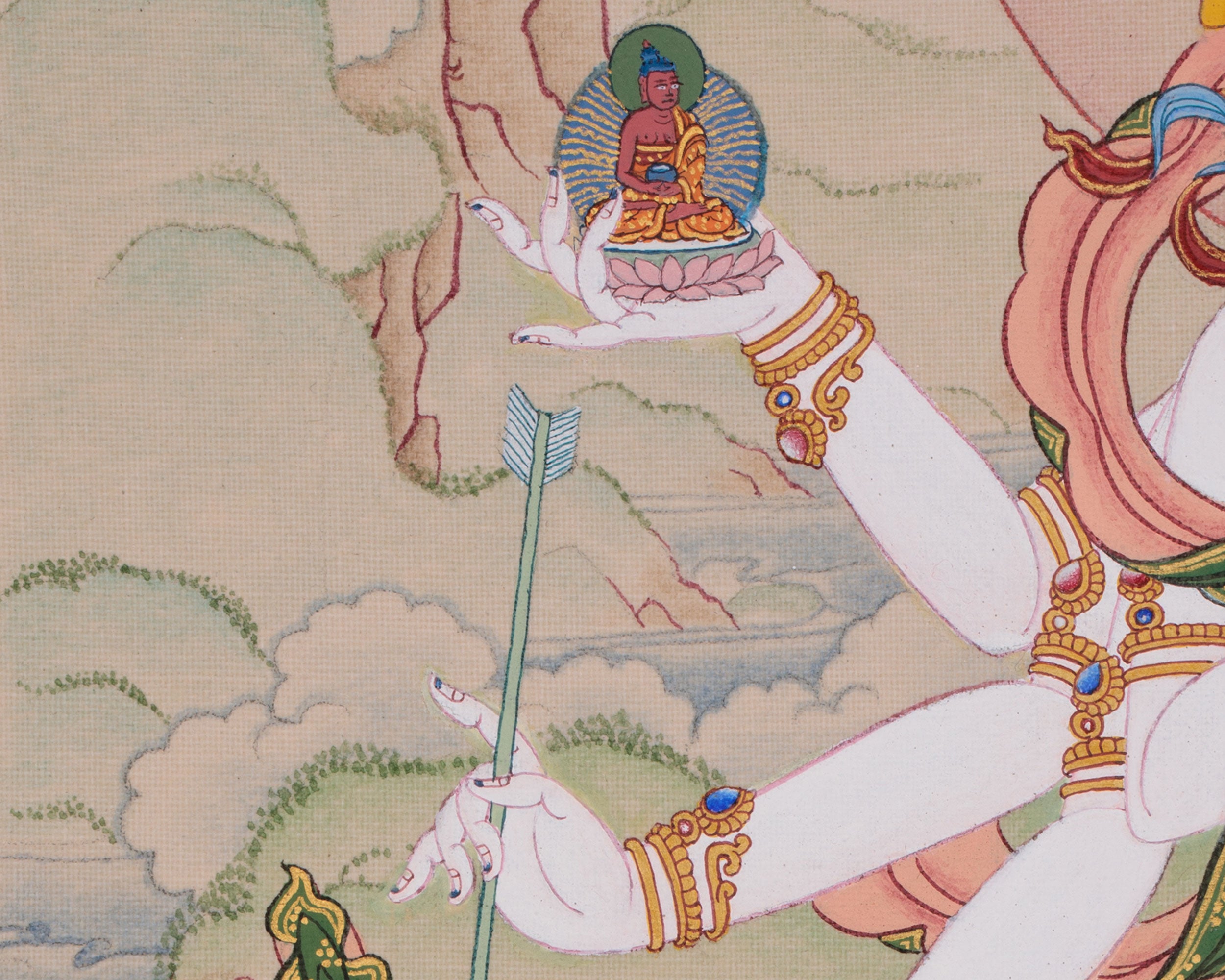 Goddess Namgyalma Thangka | Tibetan Longevity Deity