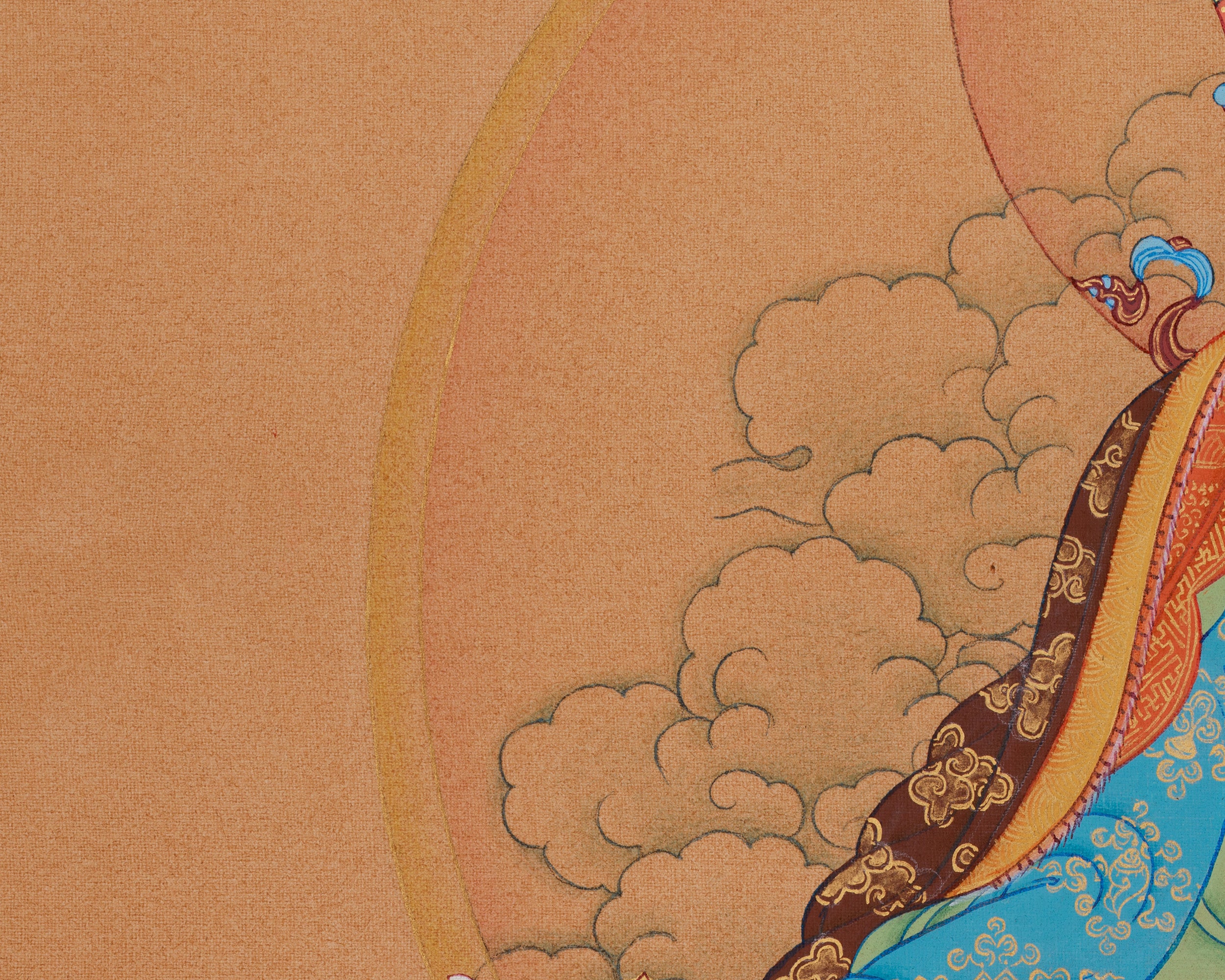 Handmade Spiritual Teacher Guru Rinpoche Thangka | Tantric Guide & Protector of the Dharma