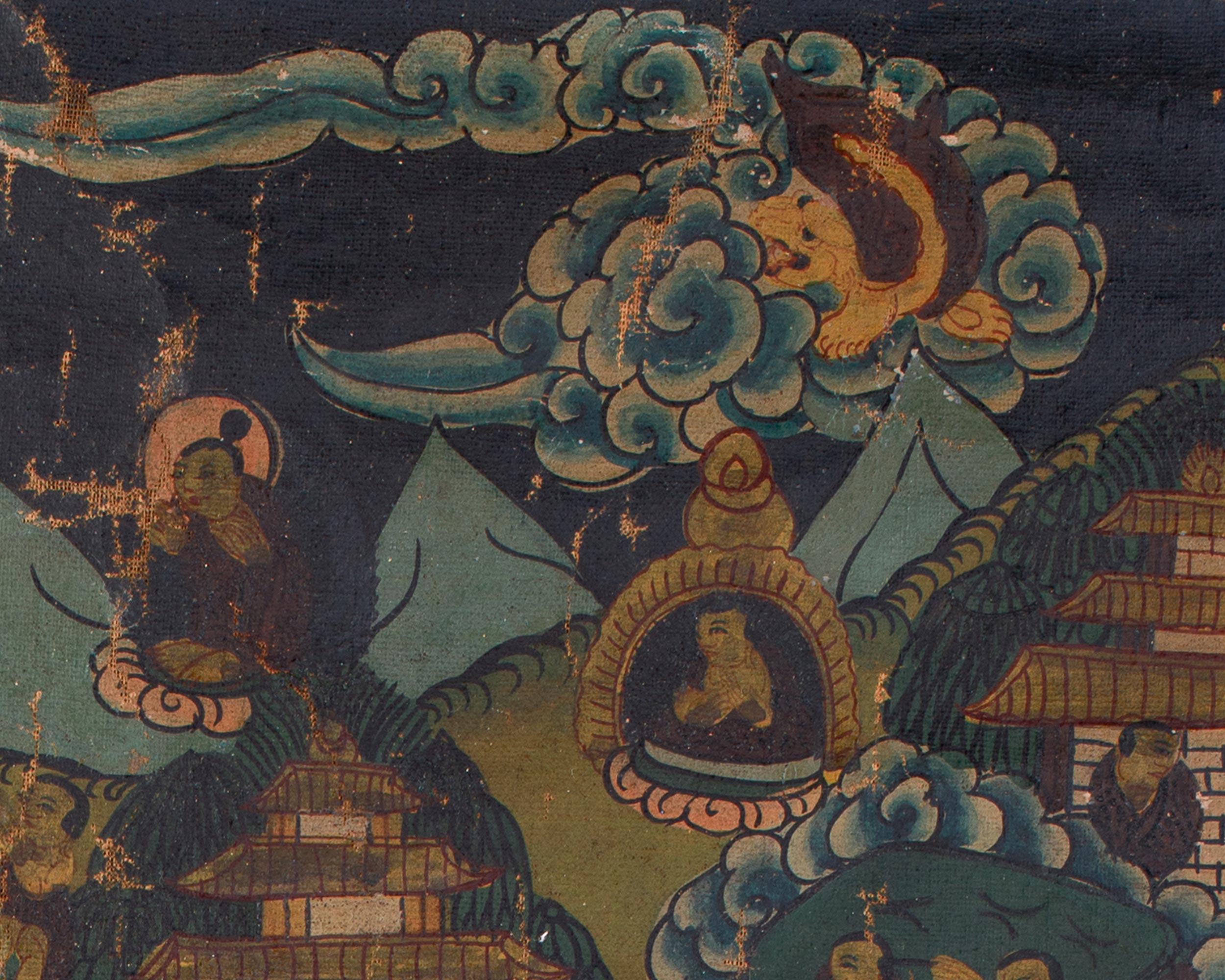 Hand-Painted Vintage Shakyamuni Buddha Painting | Sacred Meditation Thangka