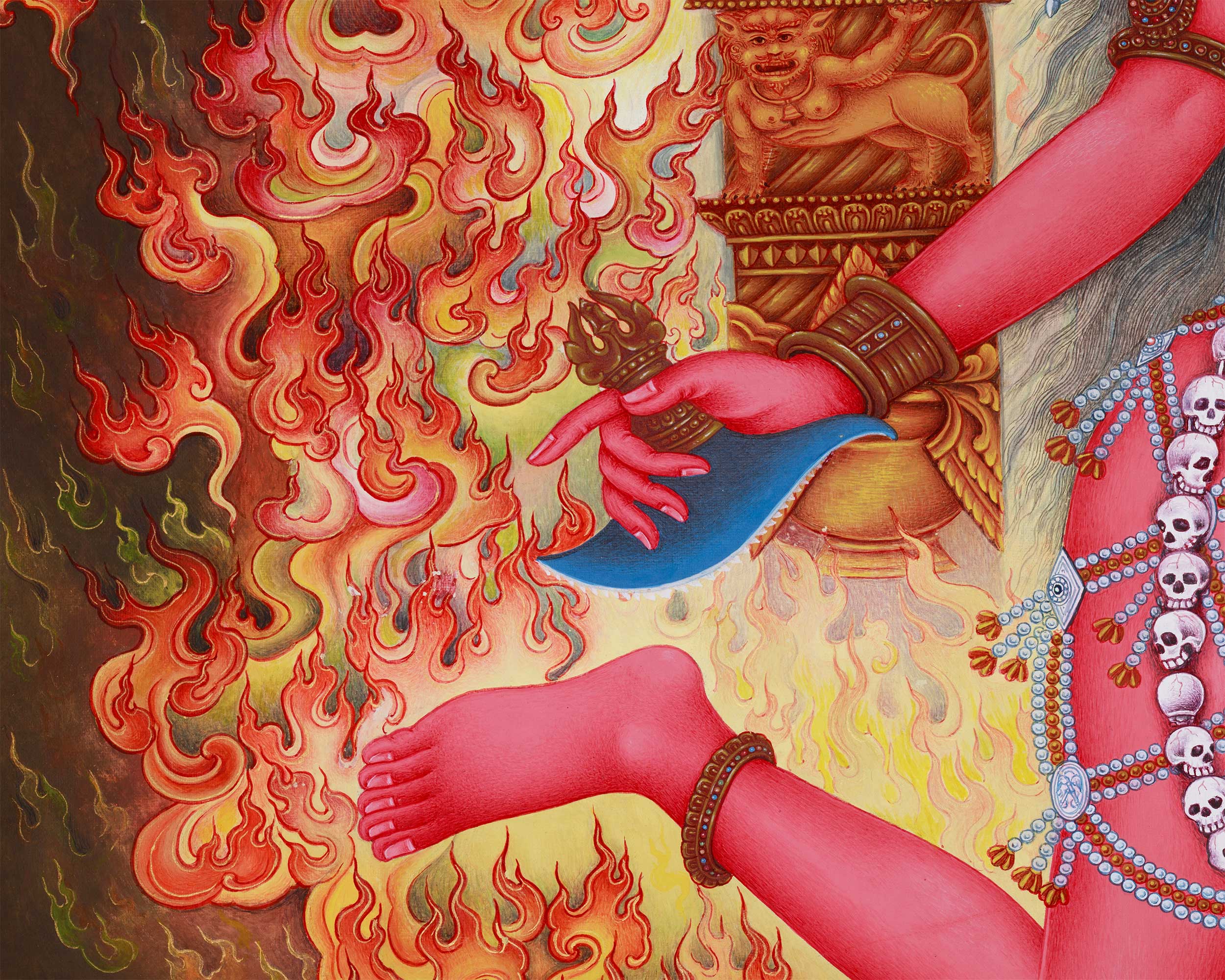 Vidyadhari Yogini, Flying Vajrayogini Giclee Print | Sky-Dancer of Wisdom and Fierce Compassion