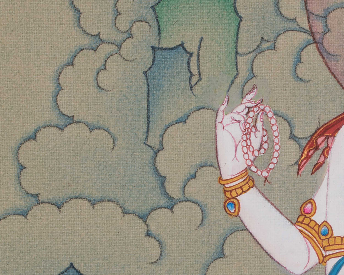 Avalokiteshvara Thangka | Chenrezig Artwork | Bodhisattva Deity