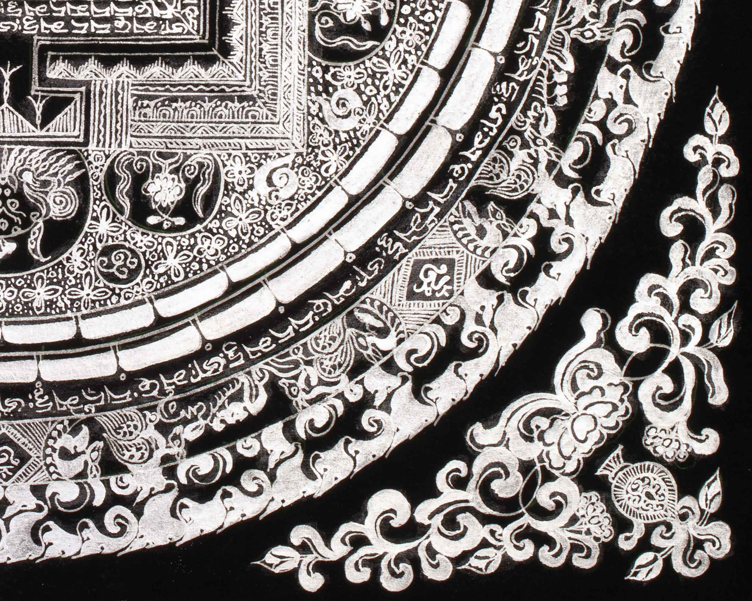 Sacred Pure Silver Mantra Mandala | Symbol of Compassion and Enlightenment