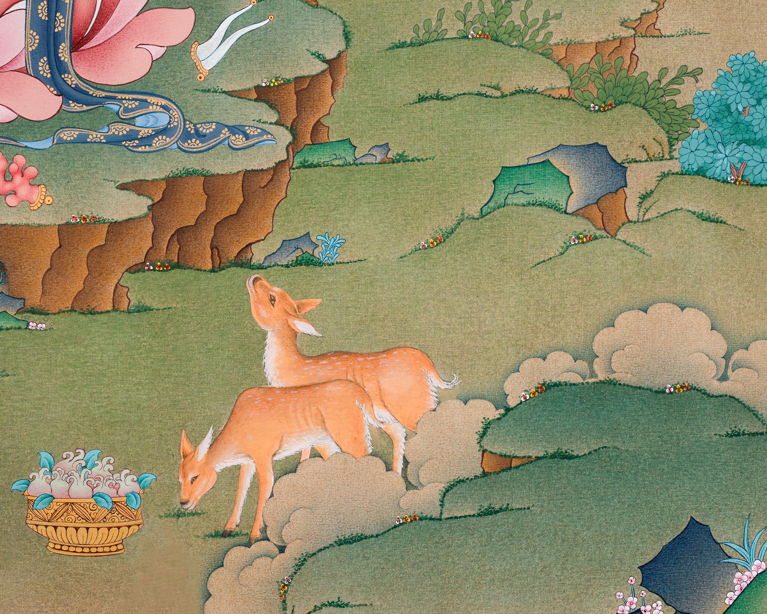 Tibetan Bodhisattva Manjushri Print | Buddhist Deity of Wisdom and Enlightenment