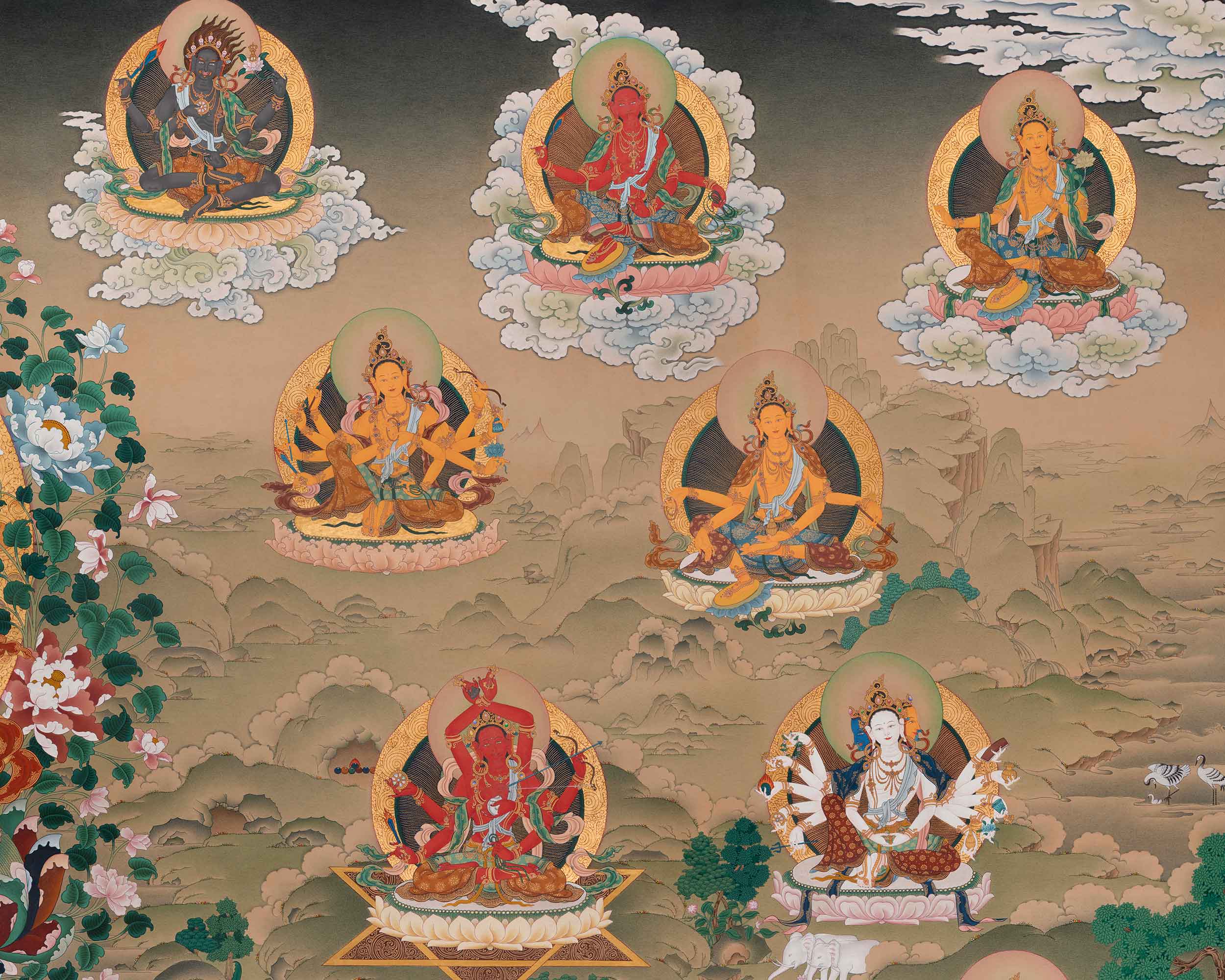 21 Tara Buddhist Art | Compassion and Healing Thangka | Shyama Tara
