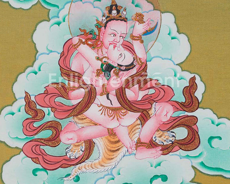 Hand Painted Chakrasamvara Thangka Art | Tibetan Buddhism Art | Sacred Symbol For Energy