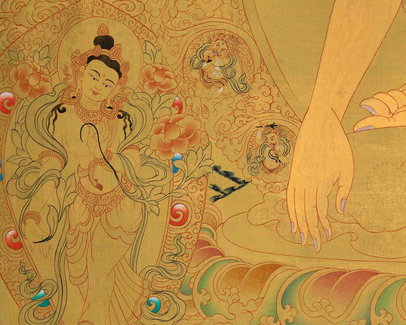 Buddha Shakyamuni Kadampa | Meditation Art| Traditional Wall Decor