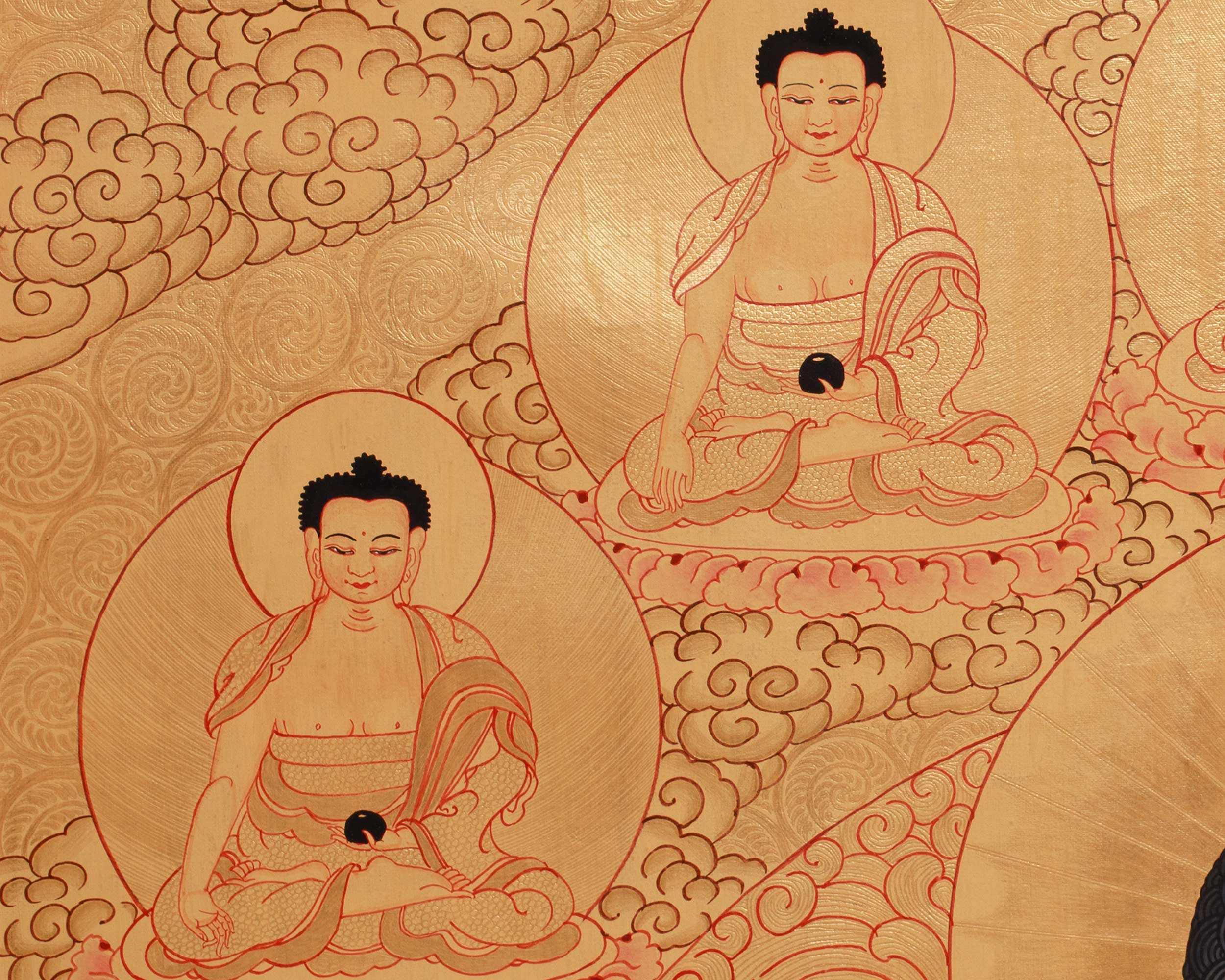 Thangka of Shakyamuni Buddha with Five Dhyani Buddhas | Buddha of Wisdom & Enlightenment