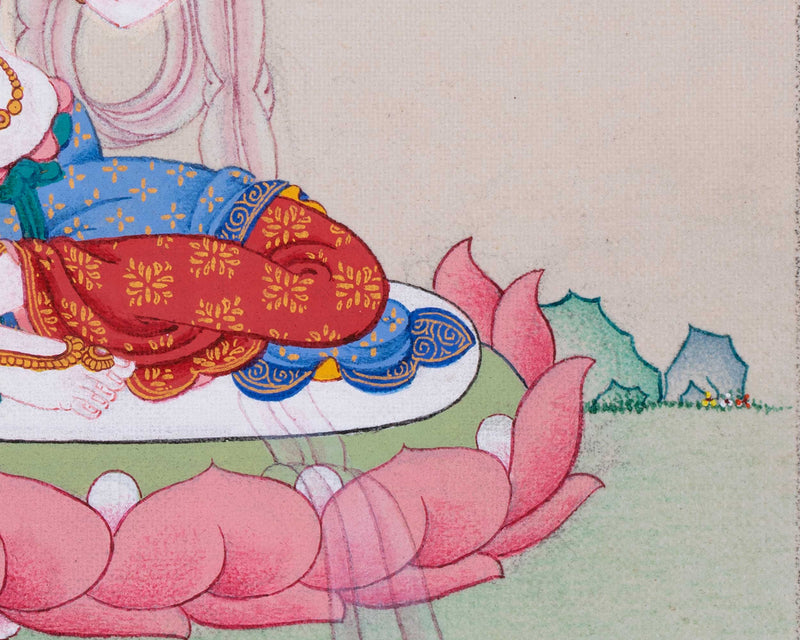 Small Sukhasiddhi Thangka | Buddhist Hand Painted Art | Religious Gift Ideas