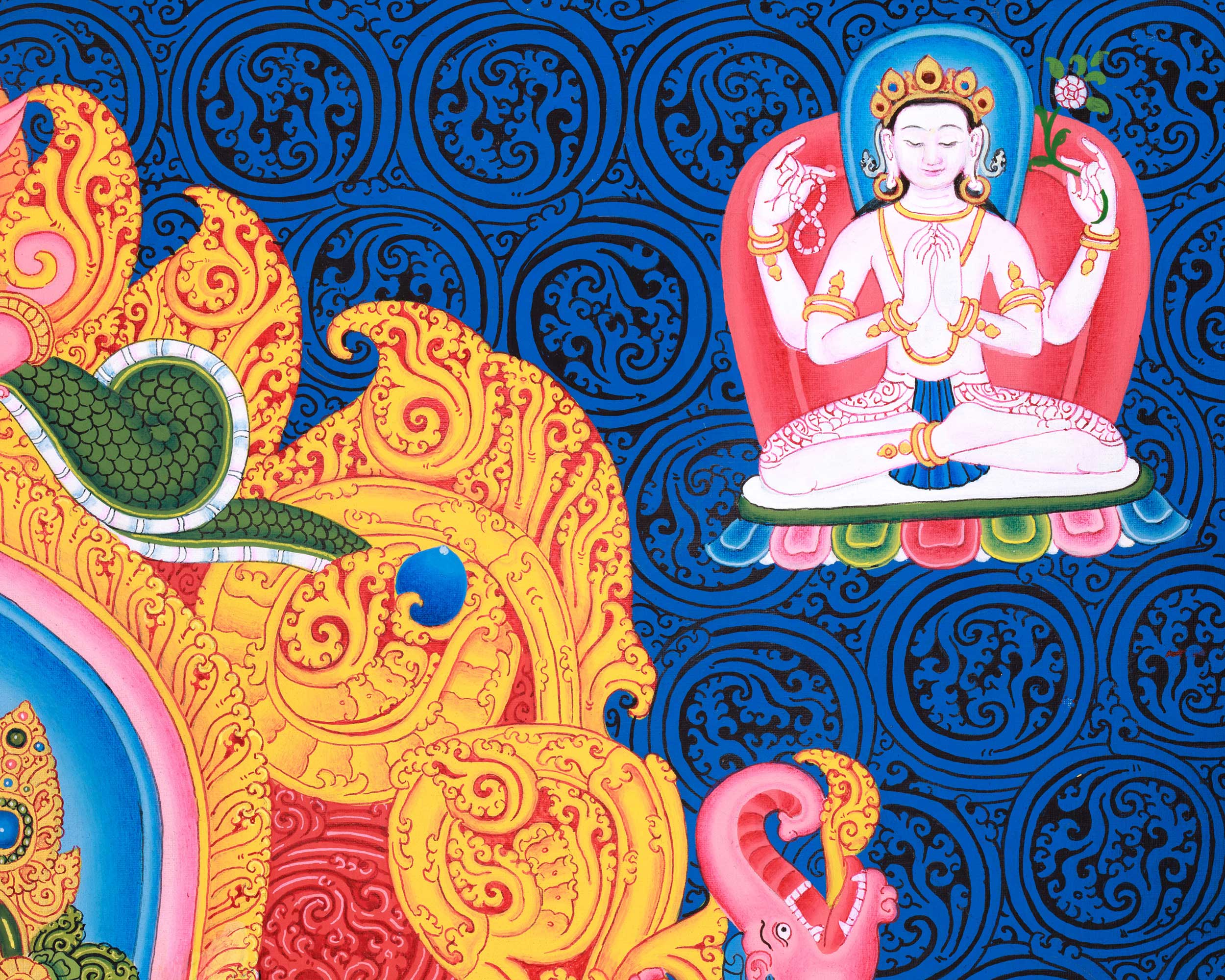 Siddhartha Gautama Thangka Print | Artwok Of Sakyamuni Buddha | Gautama Buddha Print