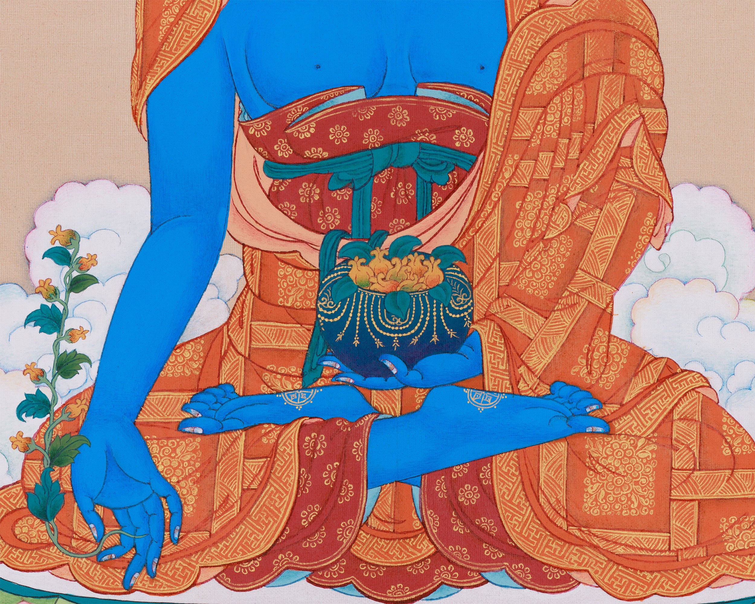 Healer Medicine Buddha Thangka | The Savior of Physical and Spiritual Well-being