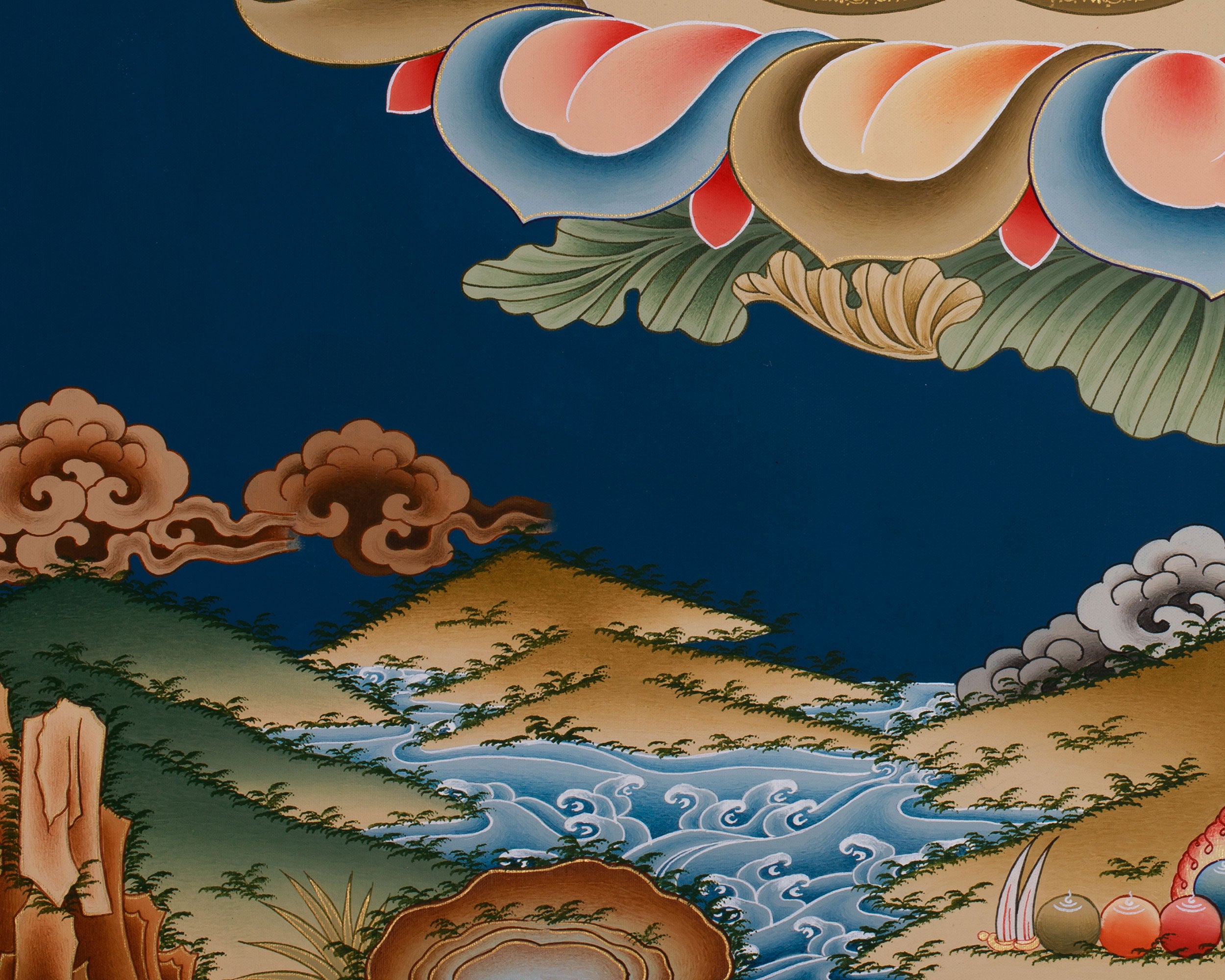 Compassionate Buddha Chenrezig (Avalokiteshvara) Thangka | Deity of Mercy, Wisdom & Enlightened Activity